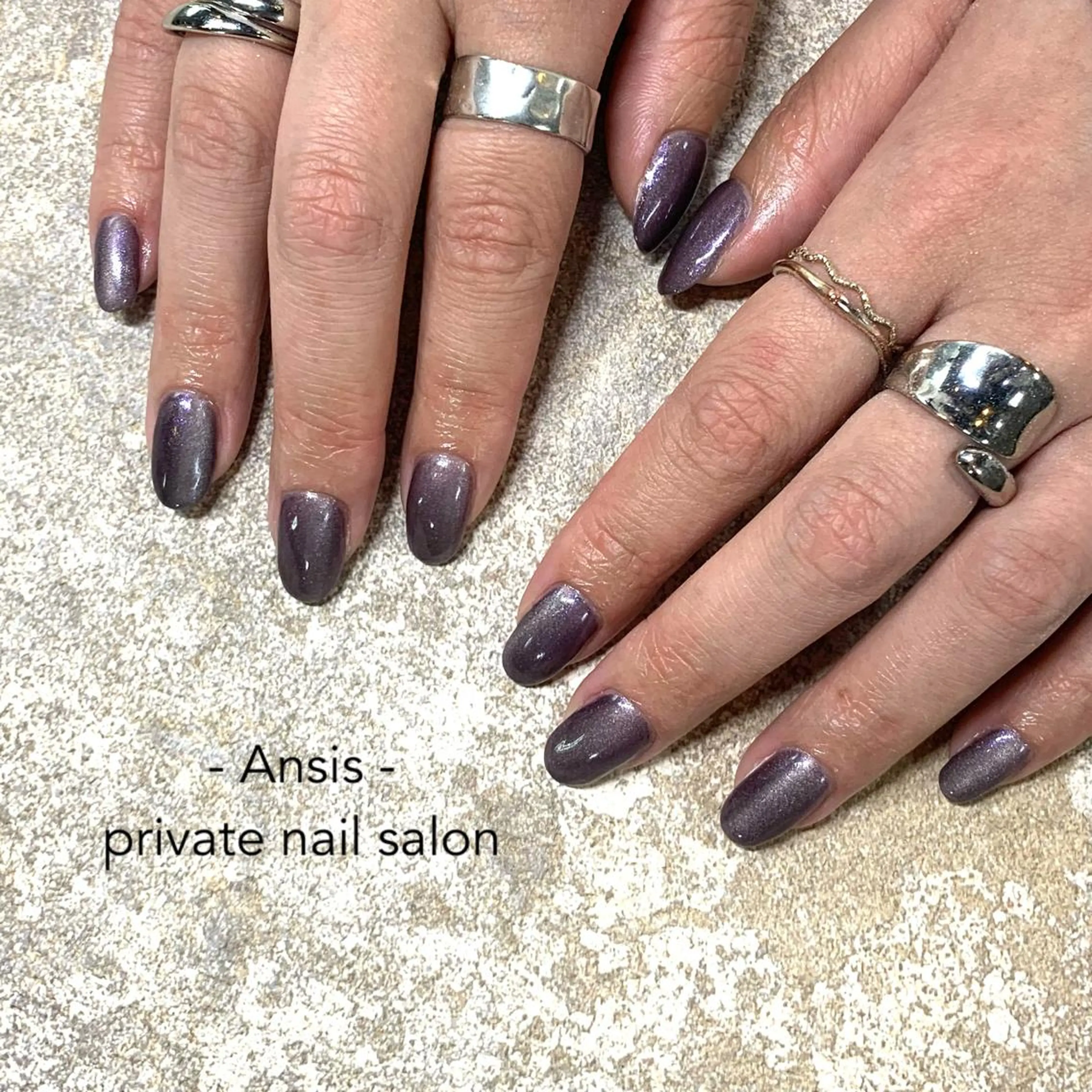 ネイル マグネットネイル マグネットワンカラー ワンカラーネイル ハンドネイル na kaのネイルデザイン