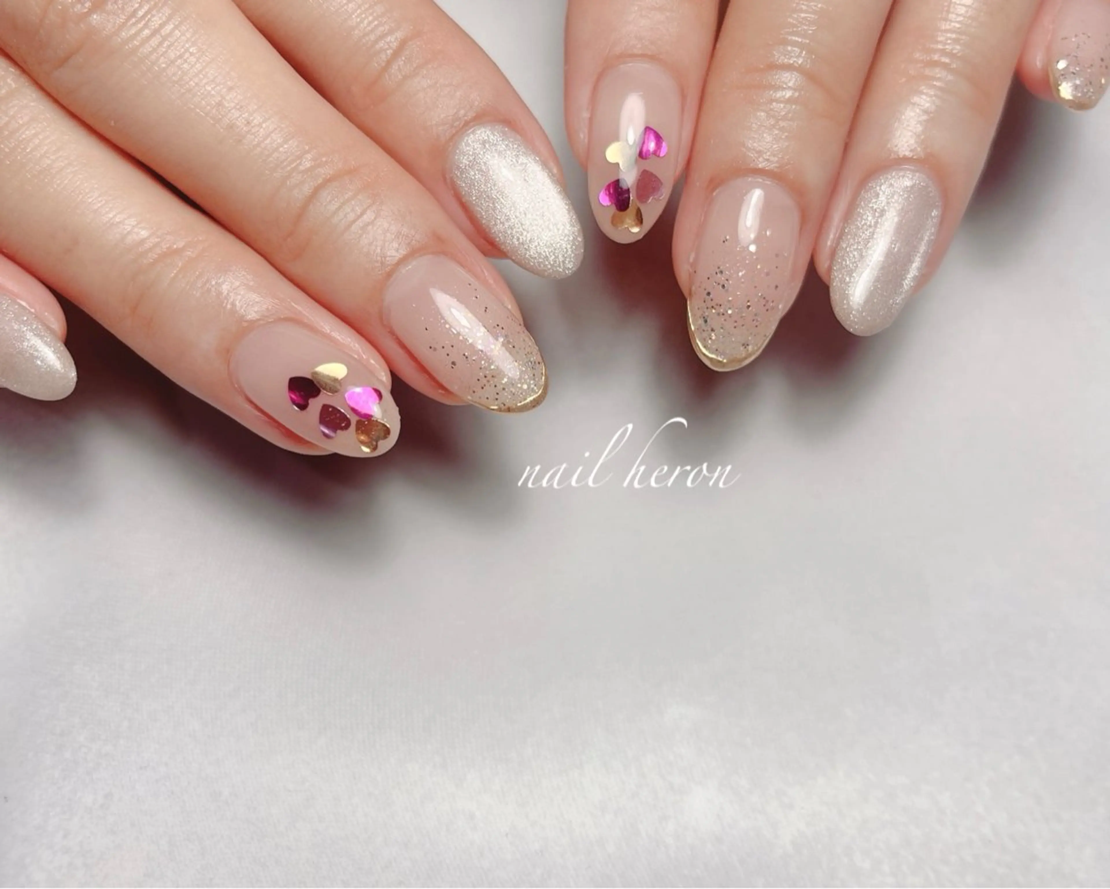 ネイル ハート ハンドネイル nail heron所属・saki_ nail heronのネイルデザイン