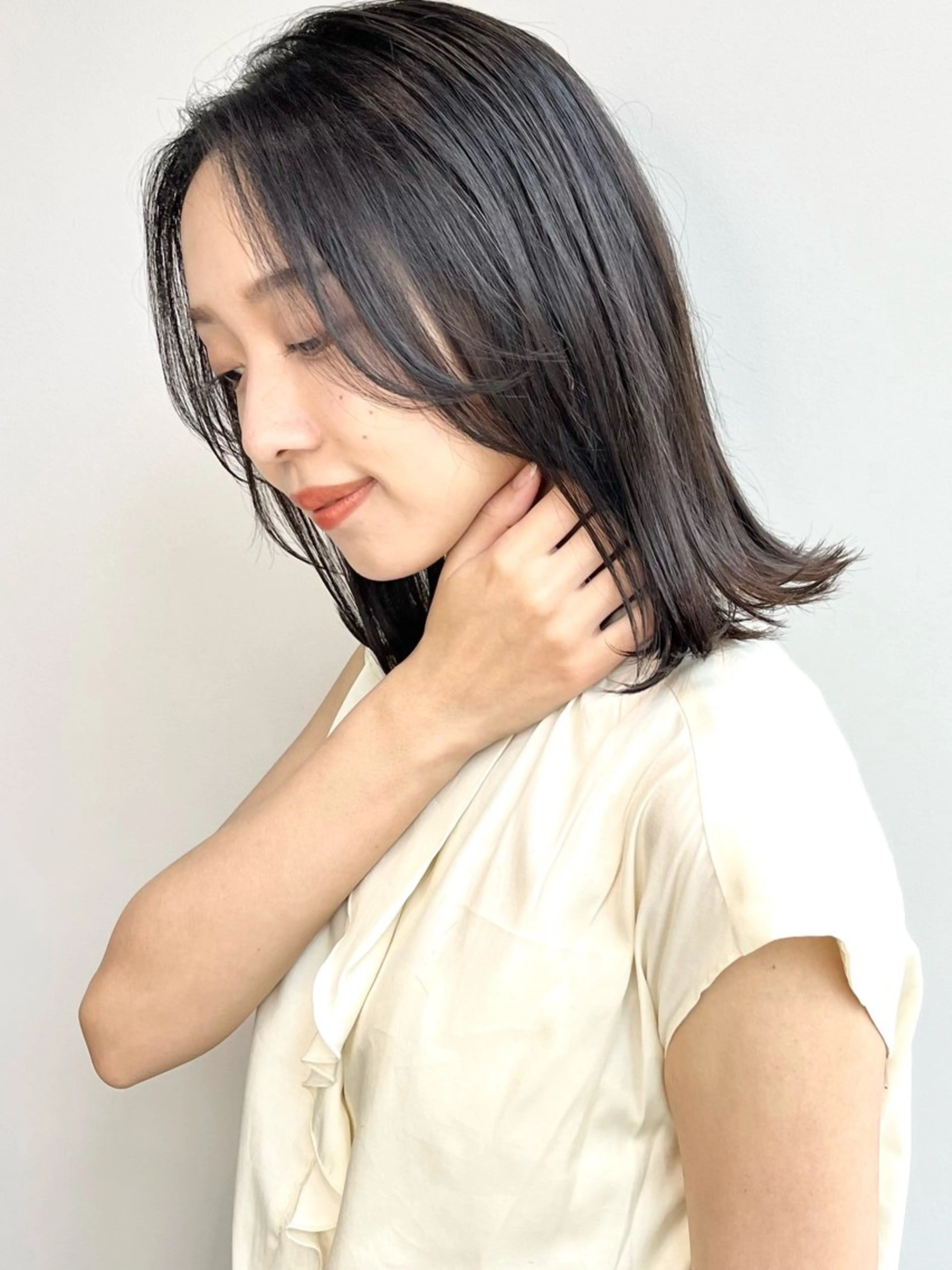 ミディアム カット ヘアカラー トリートメント 徳永 大樹のヘアスタイル