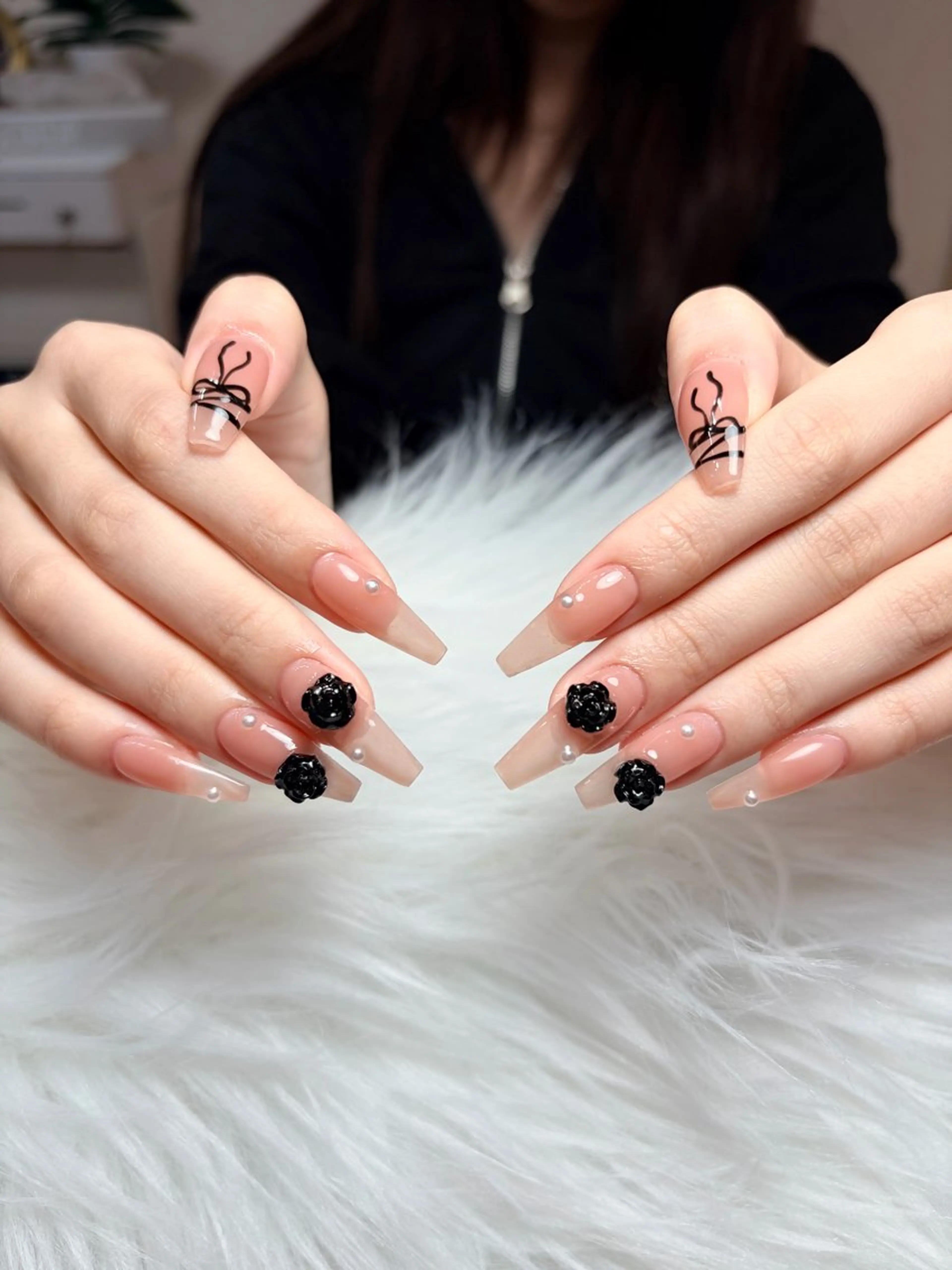 ネイル アートネイル 長さ出し ジェルネイル マグネットネイル ニュアンスネイル ハンドネイル Cloudy Chan Nailのネイルデザイン