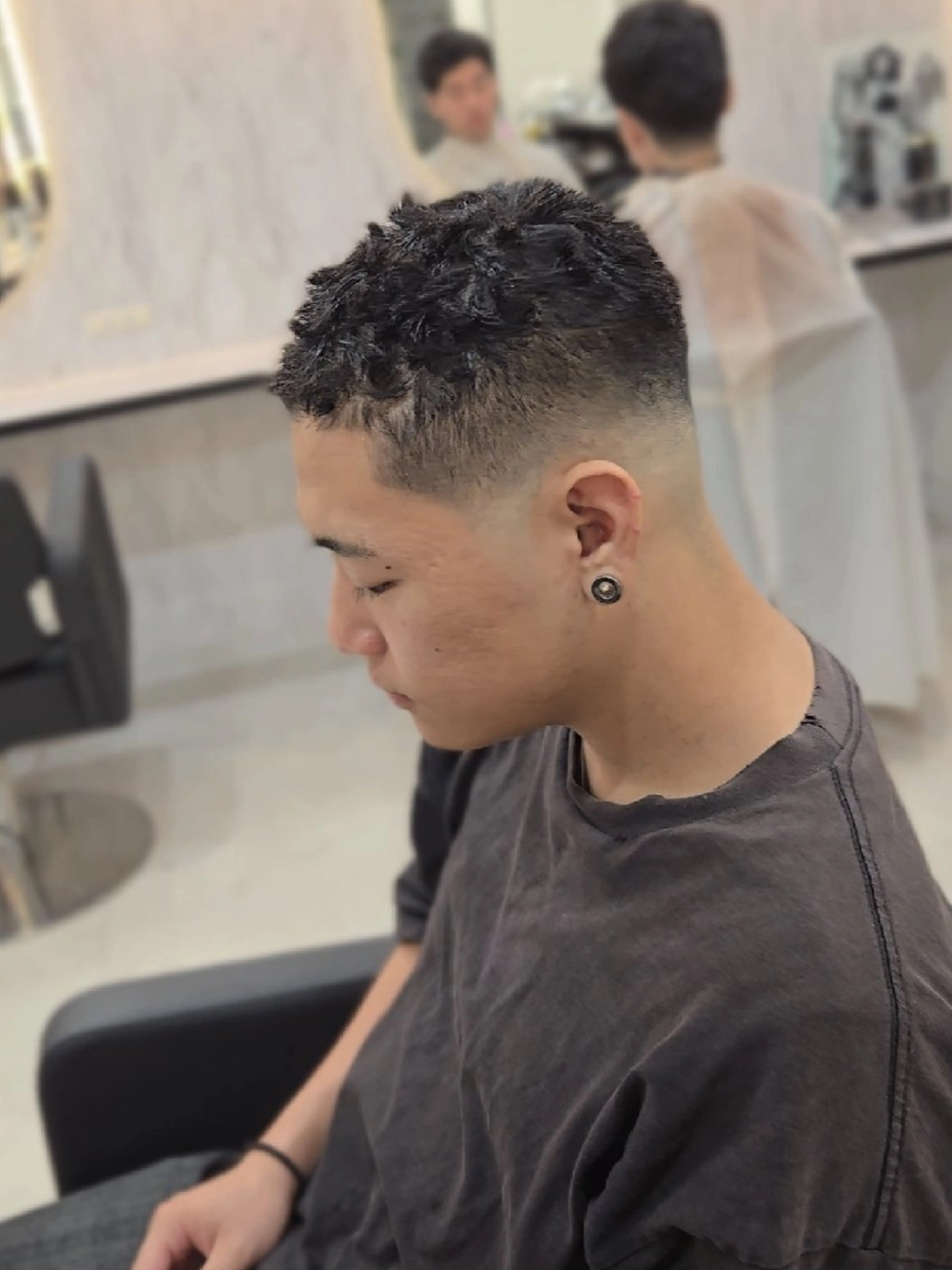 メンズ ショート フェードカット メンズパーマ Lapis 名古屋駅前店所属・LEN名古屋/パーマ 海外ヘア/メンズ特化のヘアスタイル