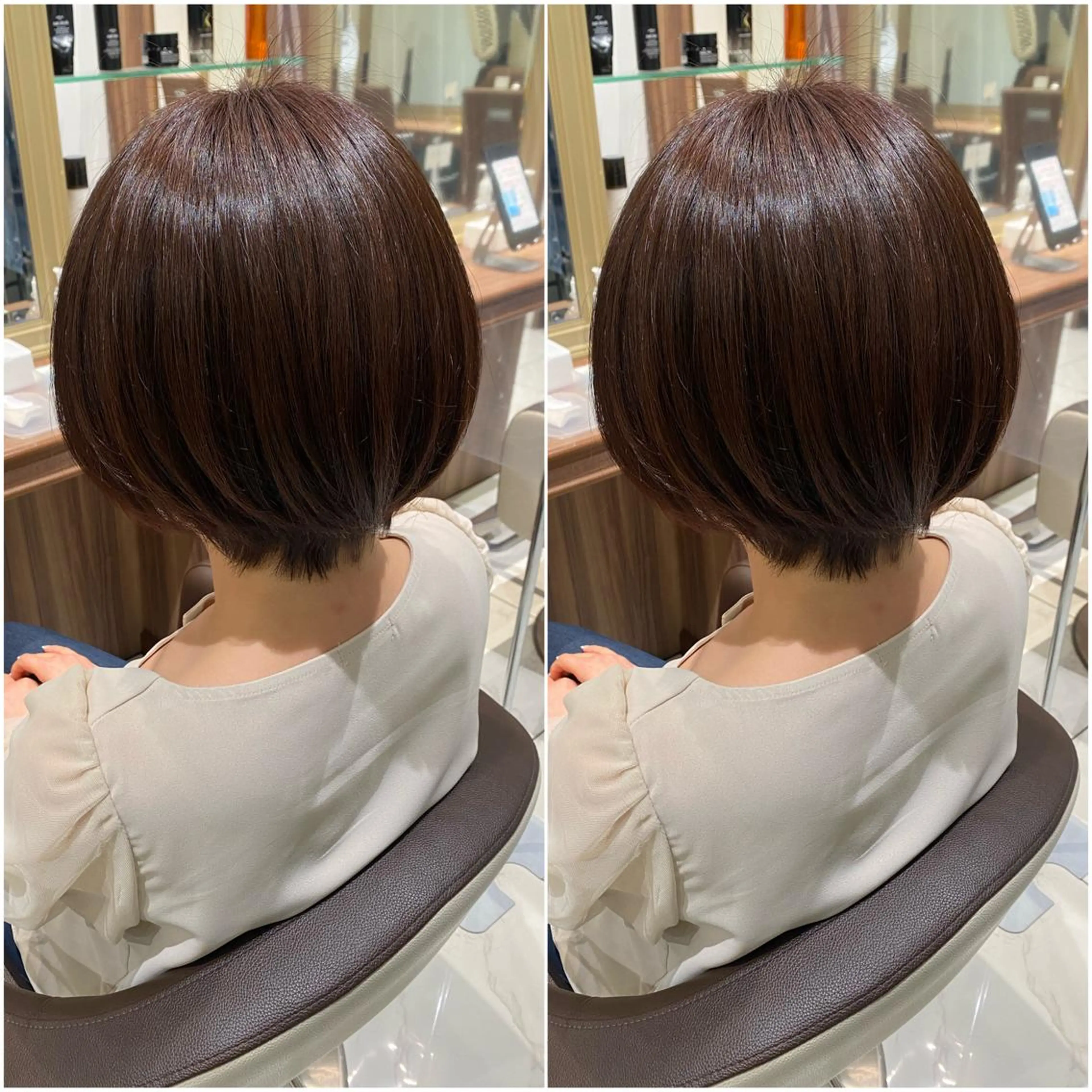 ショート カラー 全席個室 暖色カラー Zina松園優香🌸のヘアスタイル