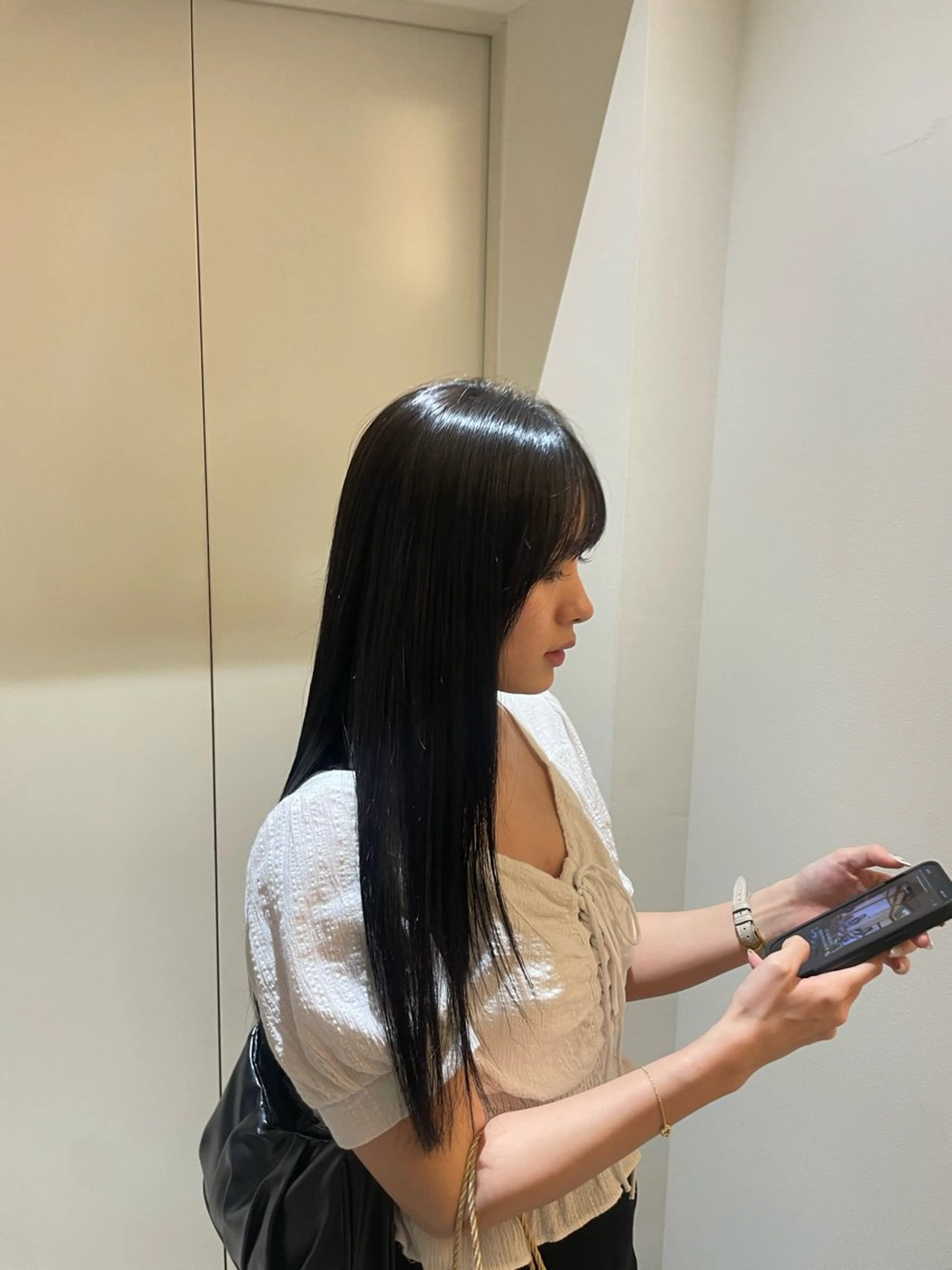 ロング カラー 黒髪 栗田 莉奈/ 自由が丘のヘアスタイル