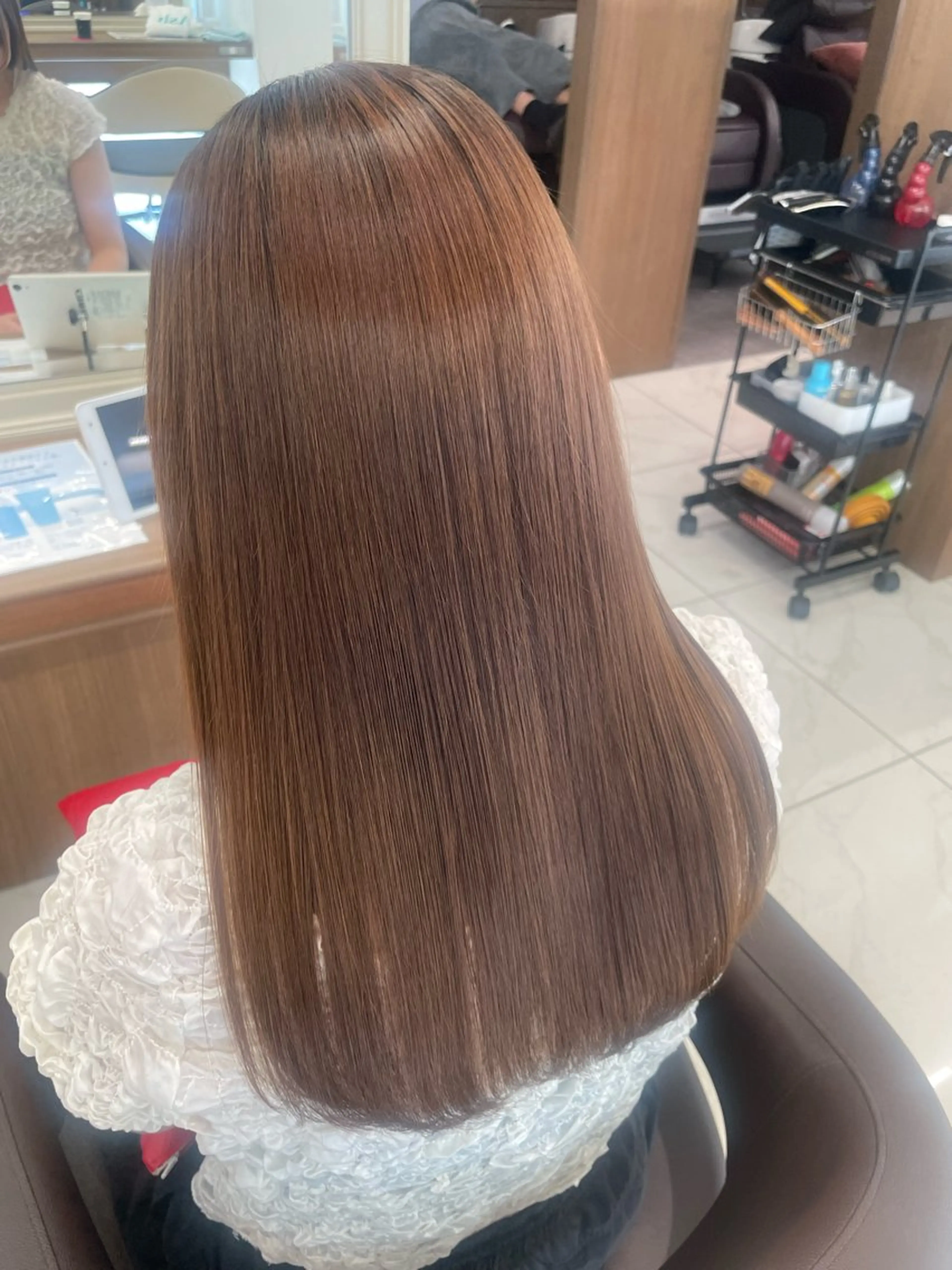 セミロング パーマ 縮毛矯正 トリートメント 福島成美/髪質改善 縮毛矯正/カラーのヘアスタイル