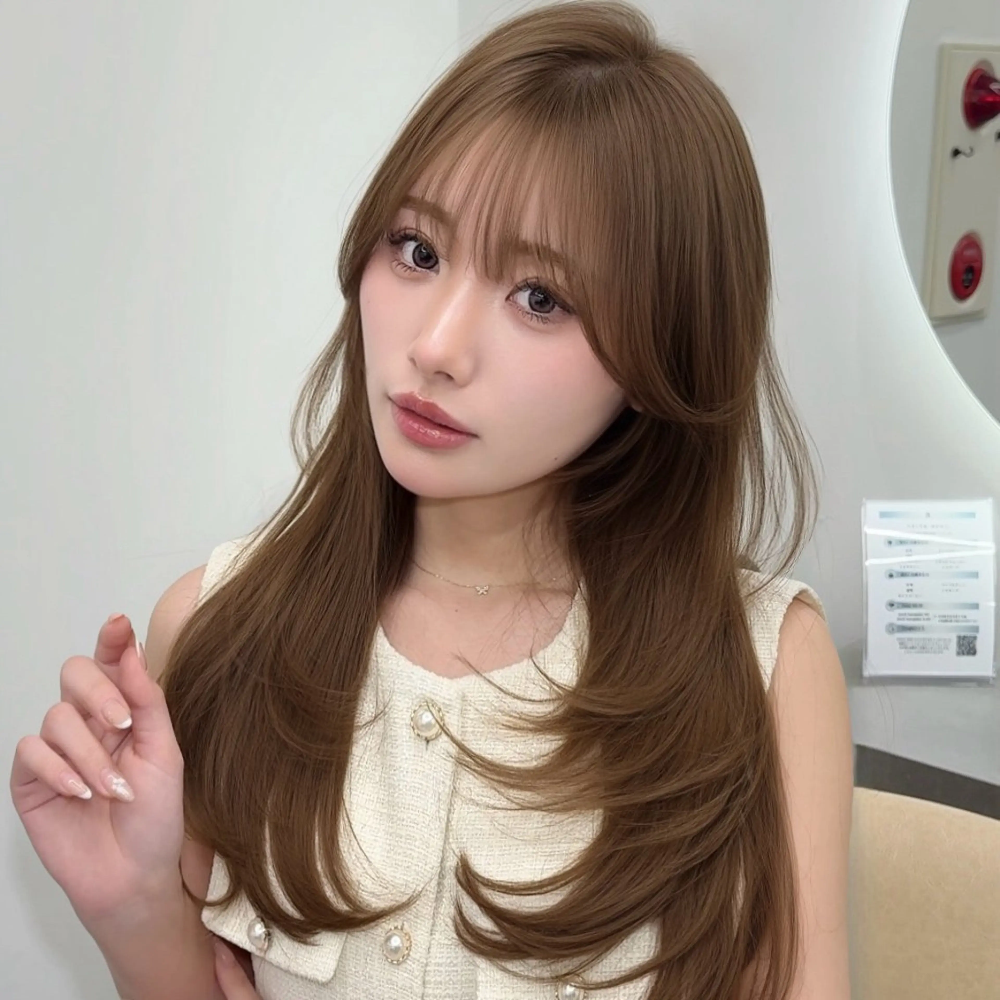 ロング カット ヘアカラー トリートメント 韓国ヘア🤍🇰🇷 ‪🫶🏻吉満のヘアスタイル