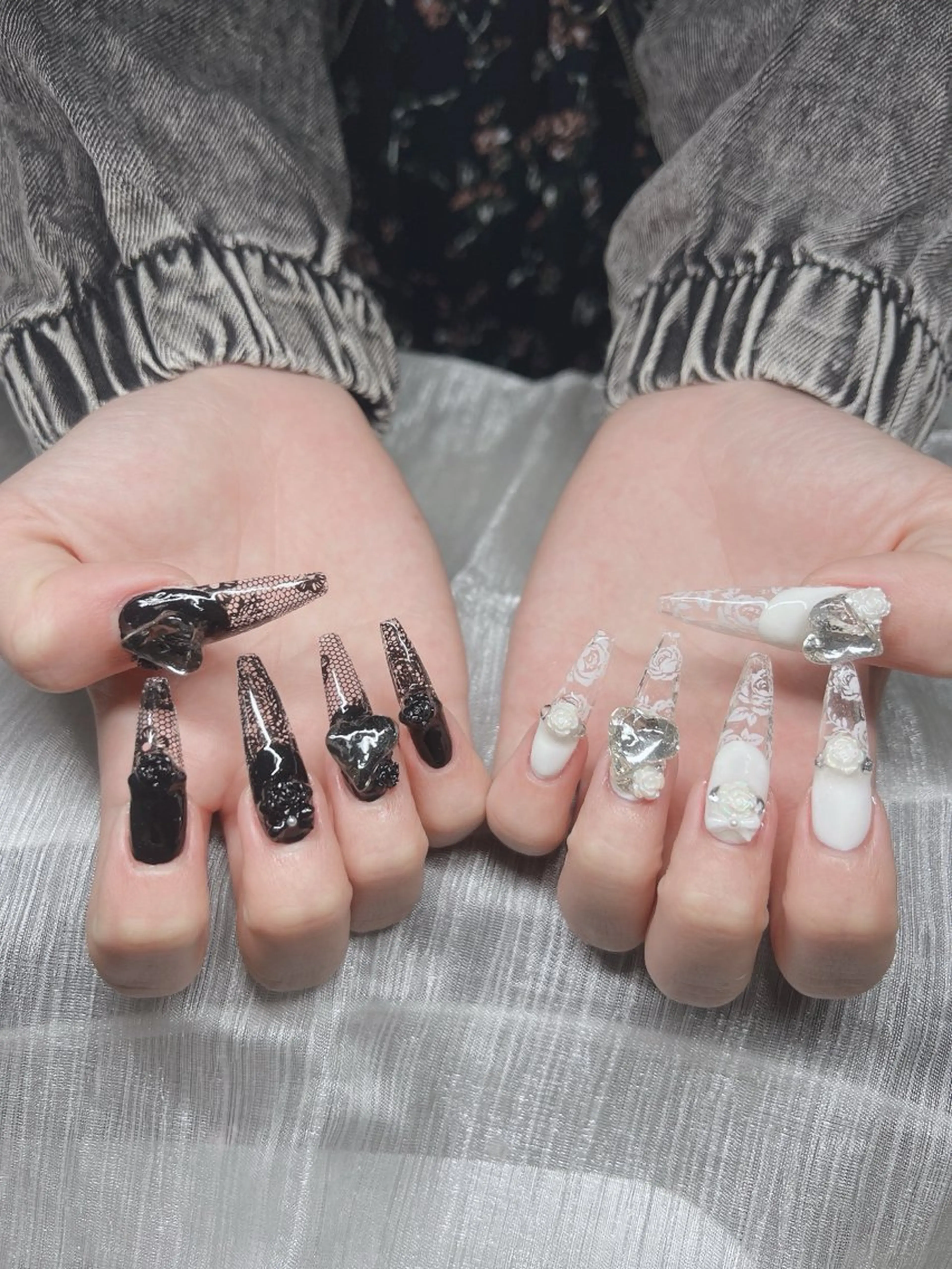 ネイル オーロラネイル チークネイル 長さ出し フットネイル フレンチネイル ハンドネイル Lee Nails チップ長さだし専門店のネイルデザイン