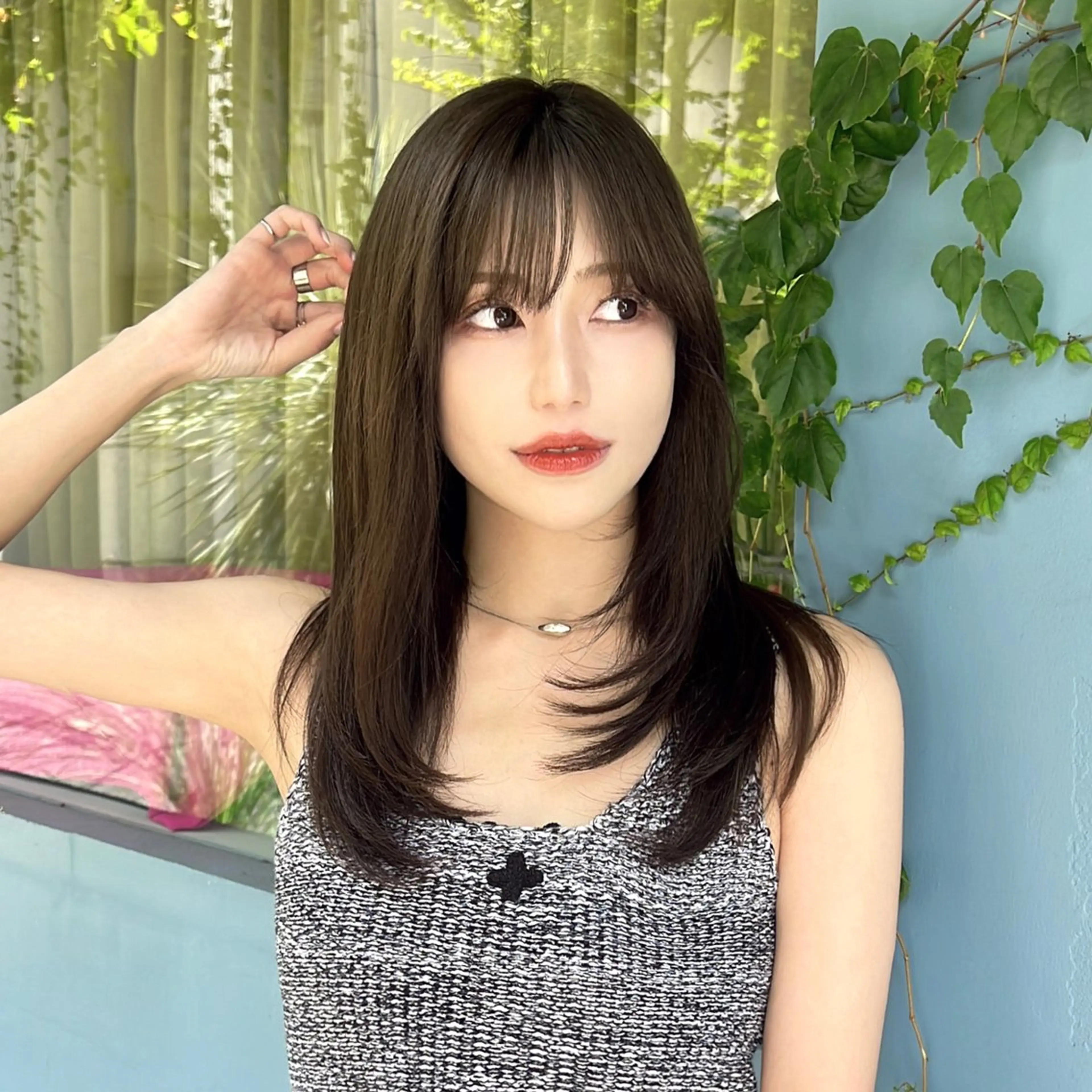 ロング カラー 韓国ヘア♡ 顔まわりカットayaのヘアスタイル