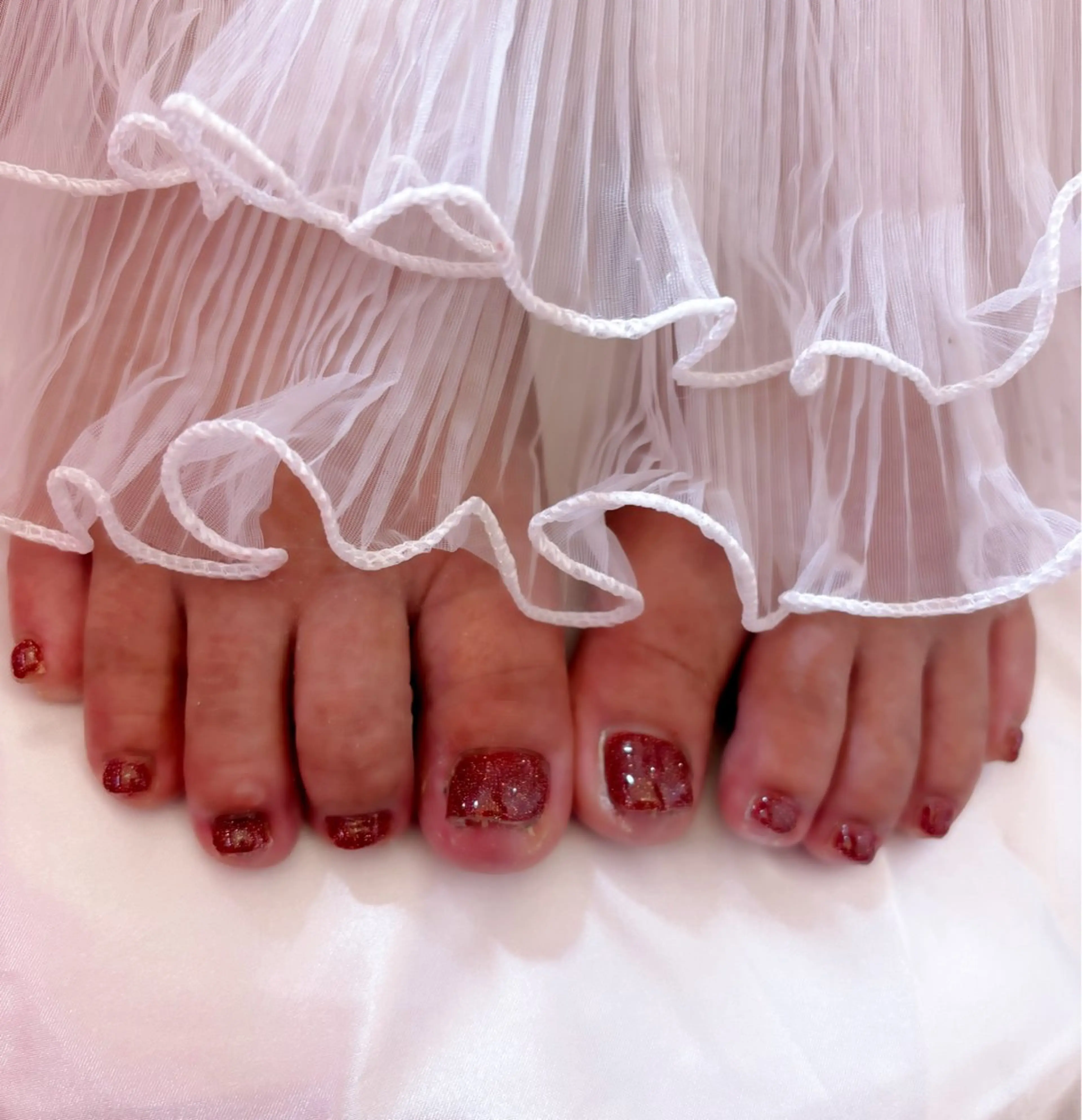 ネイル フットネイル 赤色 フットネイル Nail Salon macherieのネイルデザイン