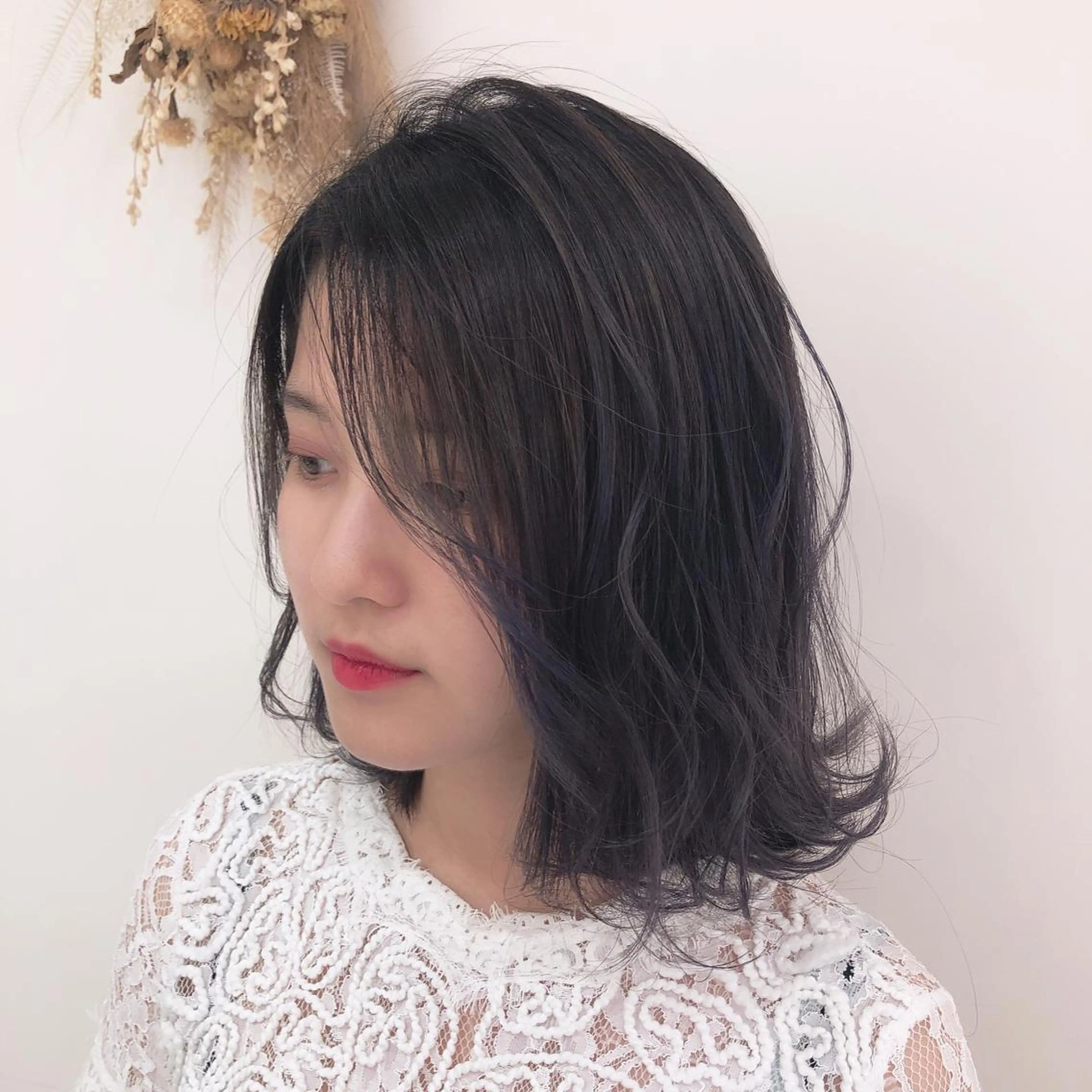 ミディアム カラー 野村 さなみ✨ぱっつんボブのヘアスタイル