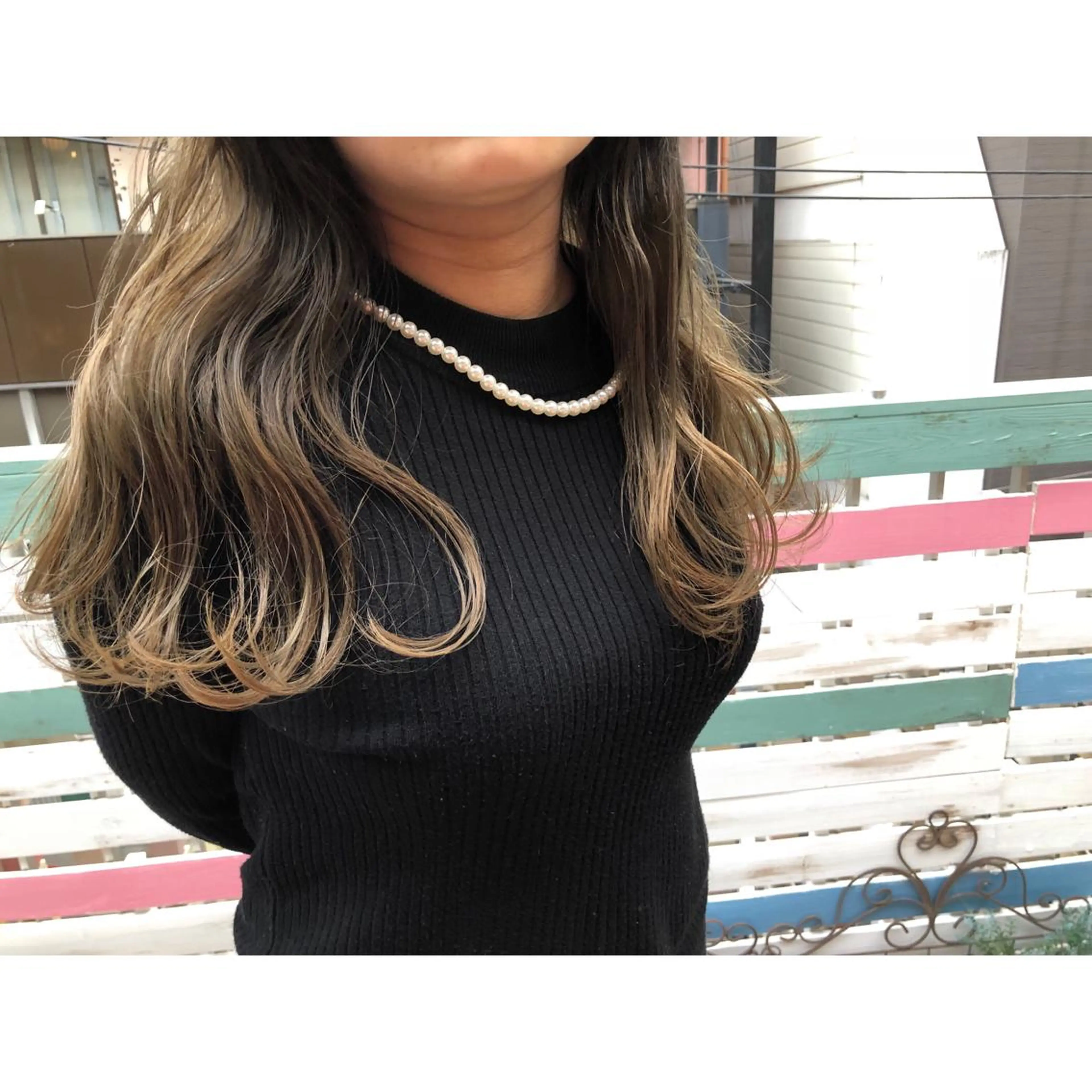 ロング カラー パーマ ヘアアレンジ 藤井 菜緒のヘアスタイル