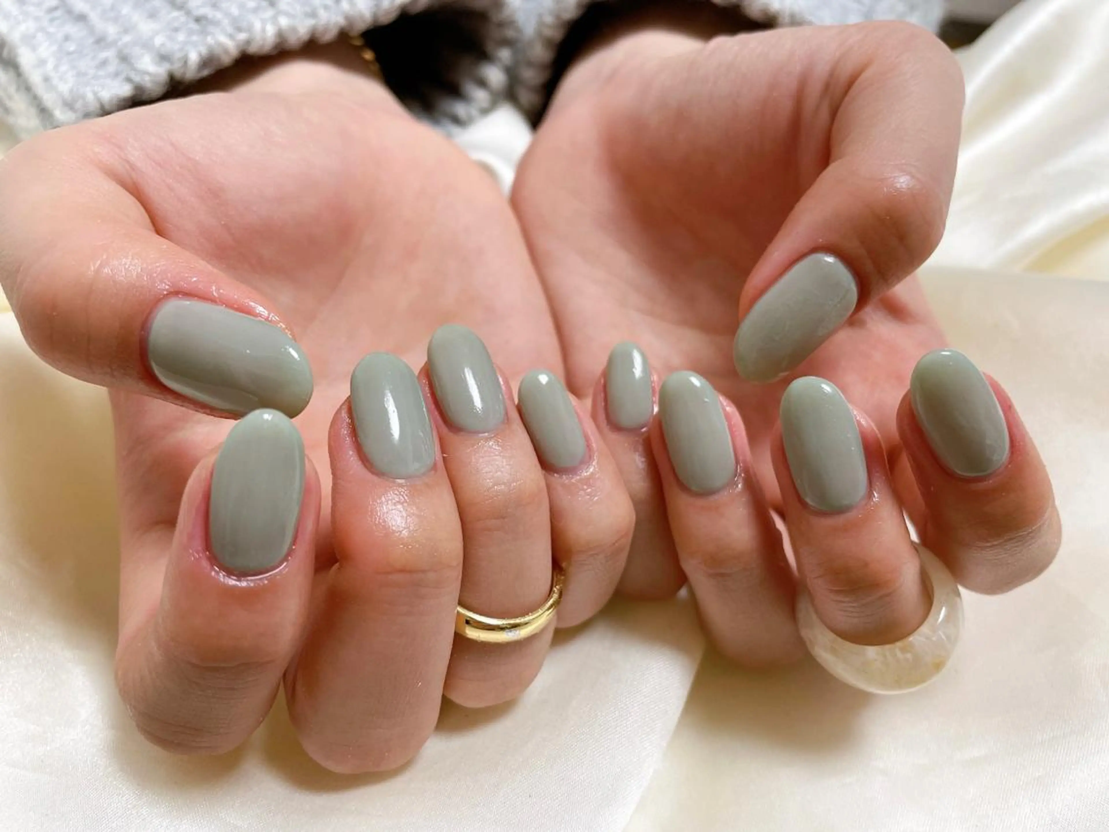 ネイル グリーン kikinail 溝の口のネイルデザイン