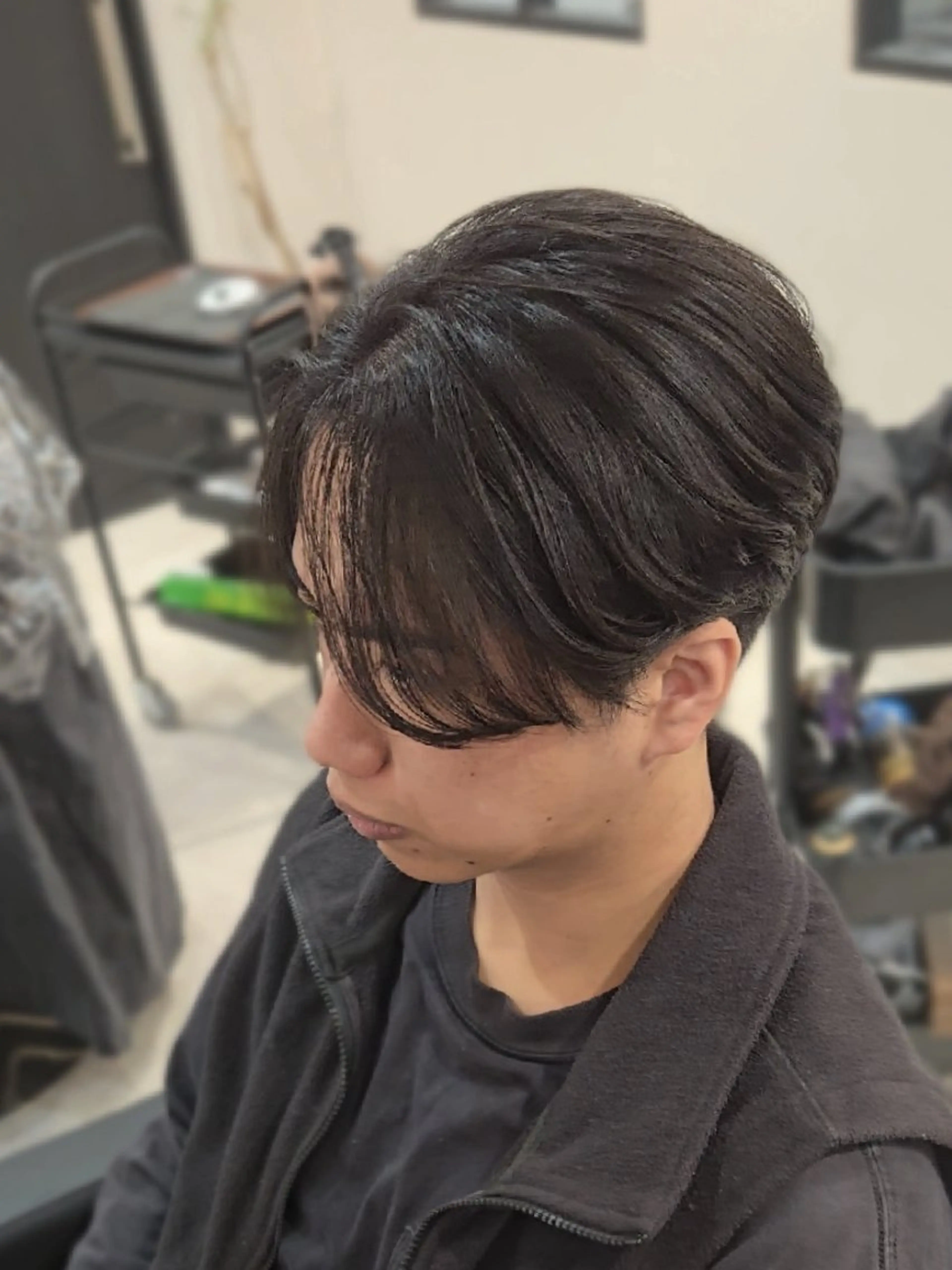 メンズ ミディアム センターパート カット ヘアセット Lapis 名古屋駅前店所属・LEN名古屋/パーマ 海外ヘア/メンズ特化のヘアスタイル