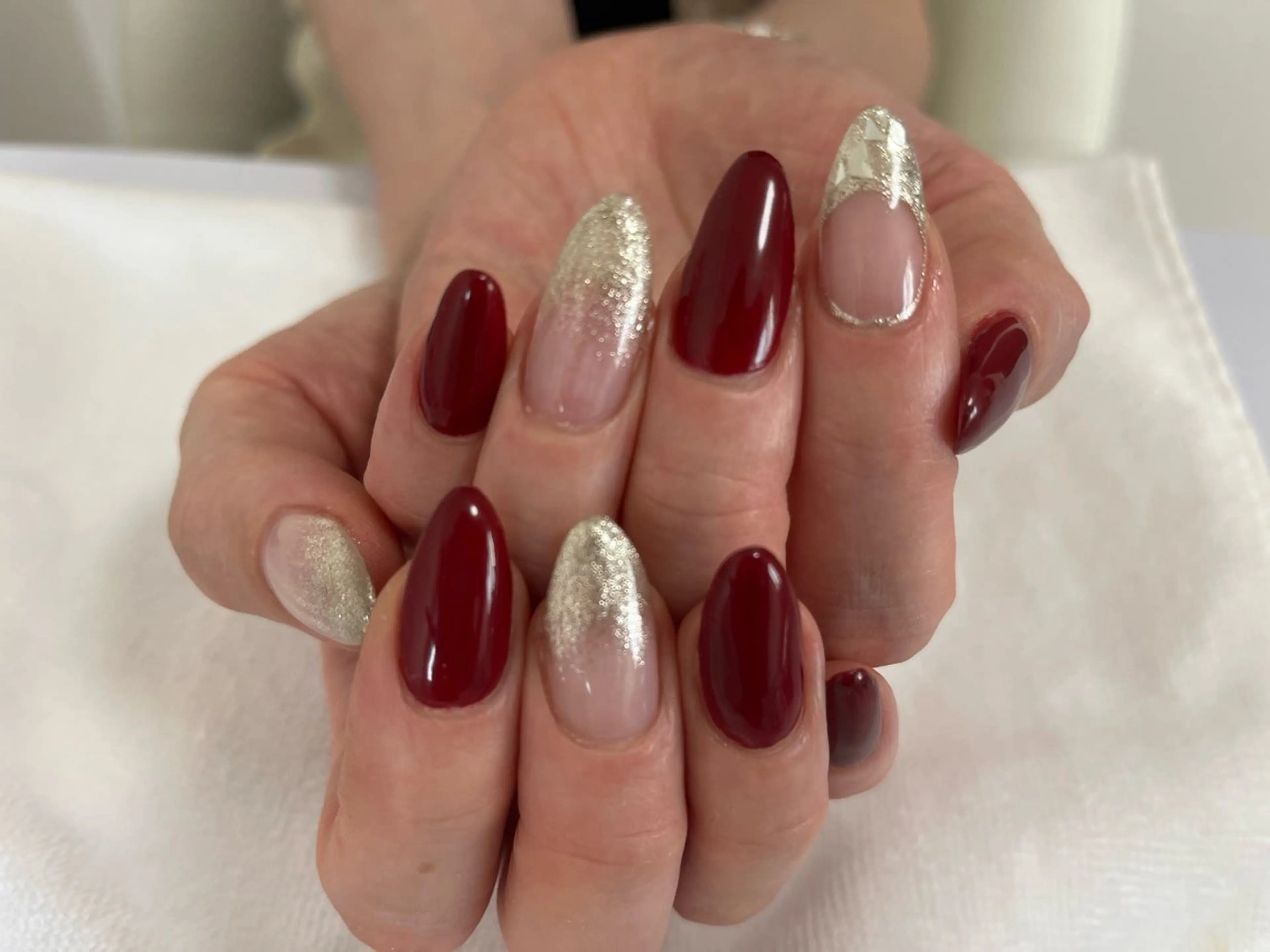 ネイル ラメ(グリッター) ラメグラデーション ワンカラーネイル プライベートサロン Featherのネイルデザイン