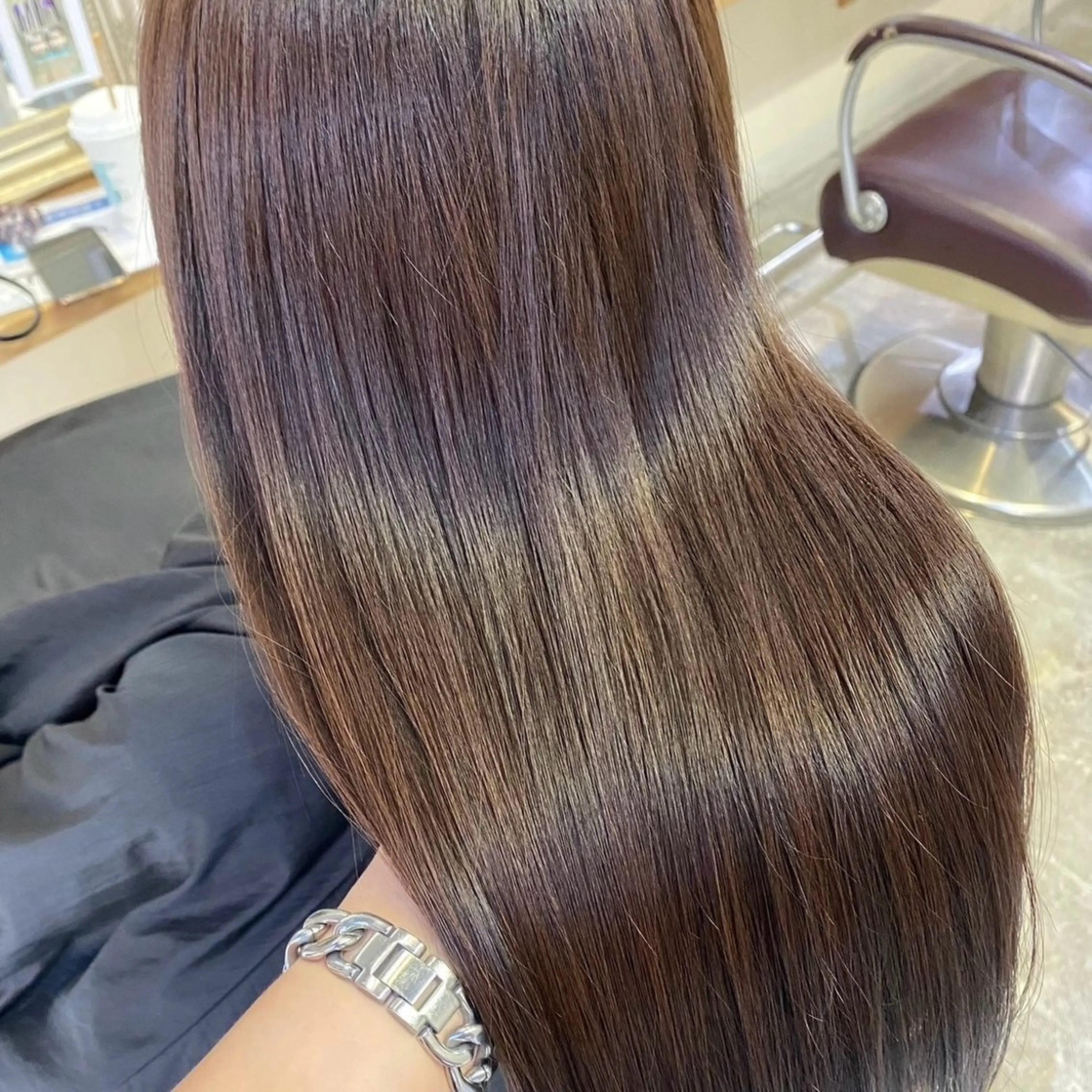 ロング 髪質改善 トリートメント トリートメント フェザーパーマ🌙 毛流れ yuzukiのヘアスタイル