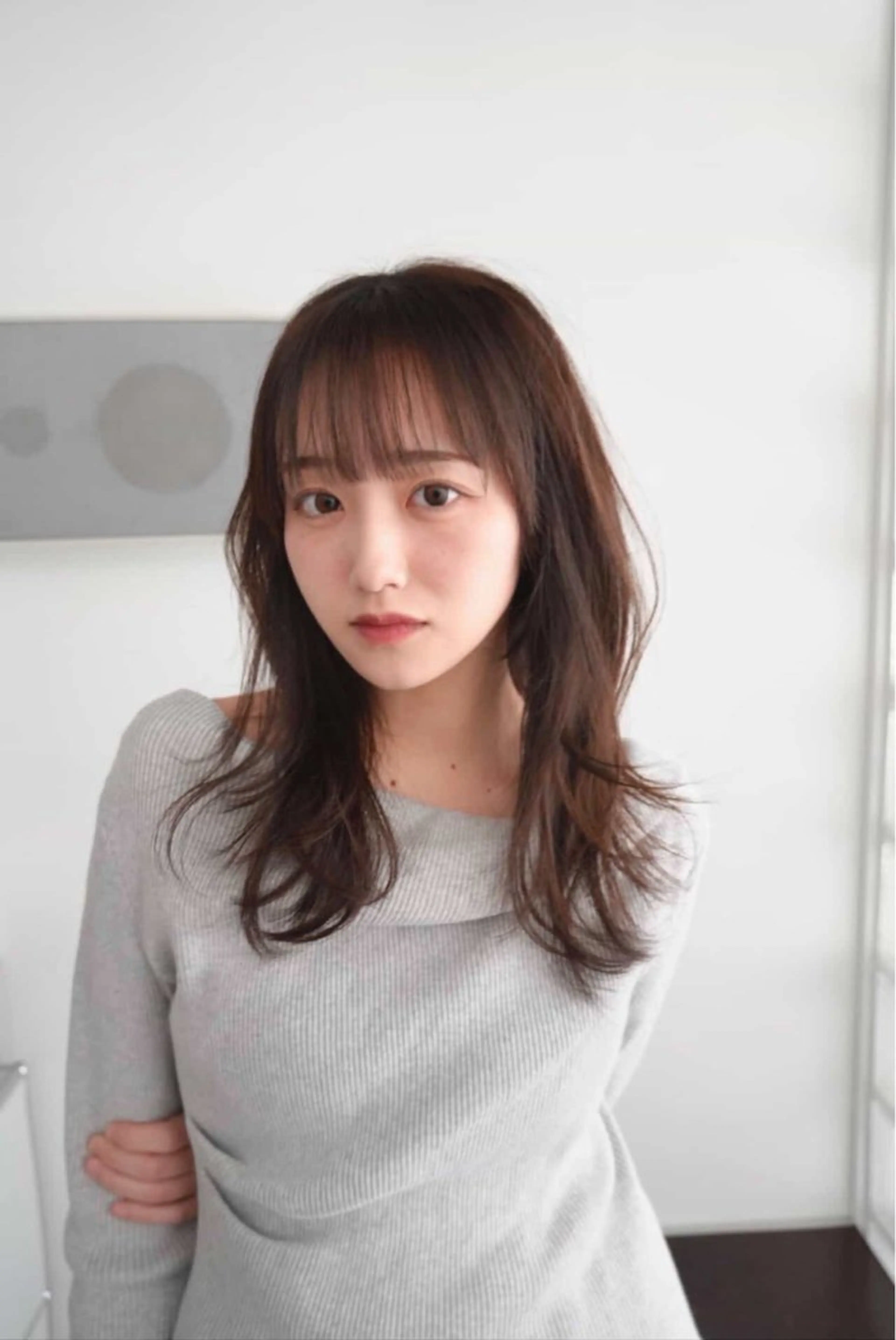 セミロング カラー ブラウンカラー レイヤーカット カット ヘアカラー トリートメント タマオカ カズキのヘアスタイル