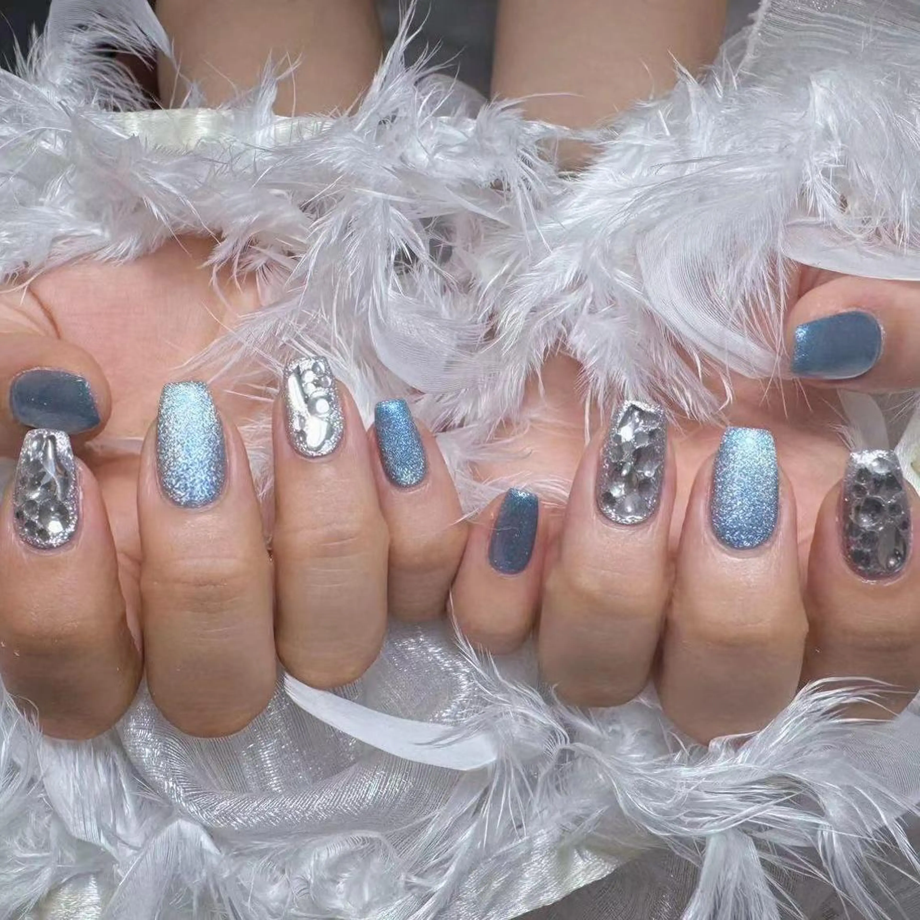 ネイル アートネイル オーロラネイル フラッシュネイル ガーリー キラキラネイル ハンドネイル Diamond NAIL💝のネイルデザイン