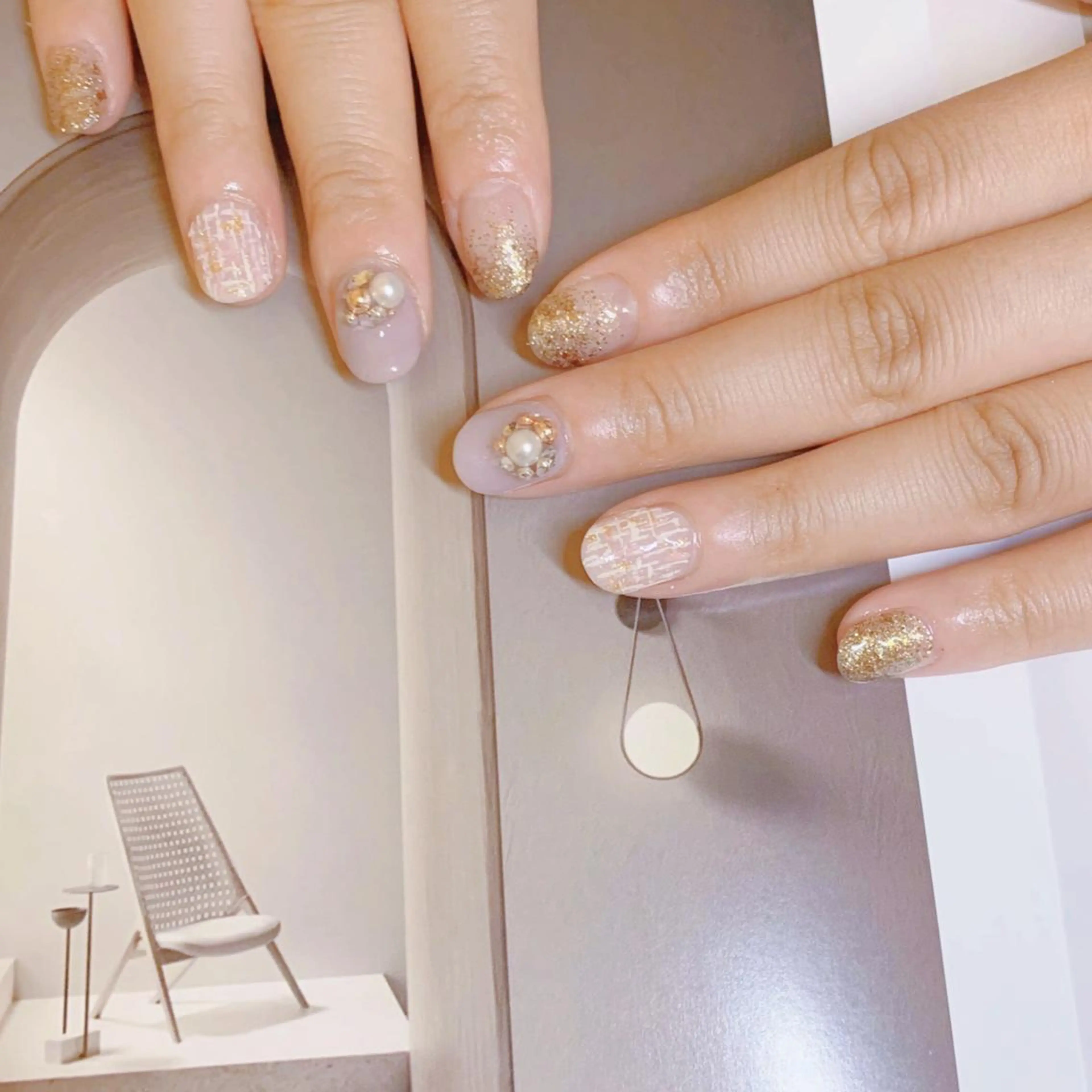 ネイル オーロラネイル フットネイル フレンチネイル ジェルネイル 韓国ネイル 【ENサロン】 Rei🎀Nailのネイルデザイン