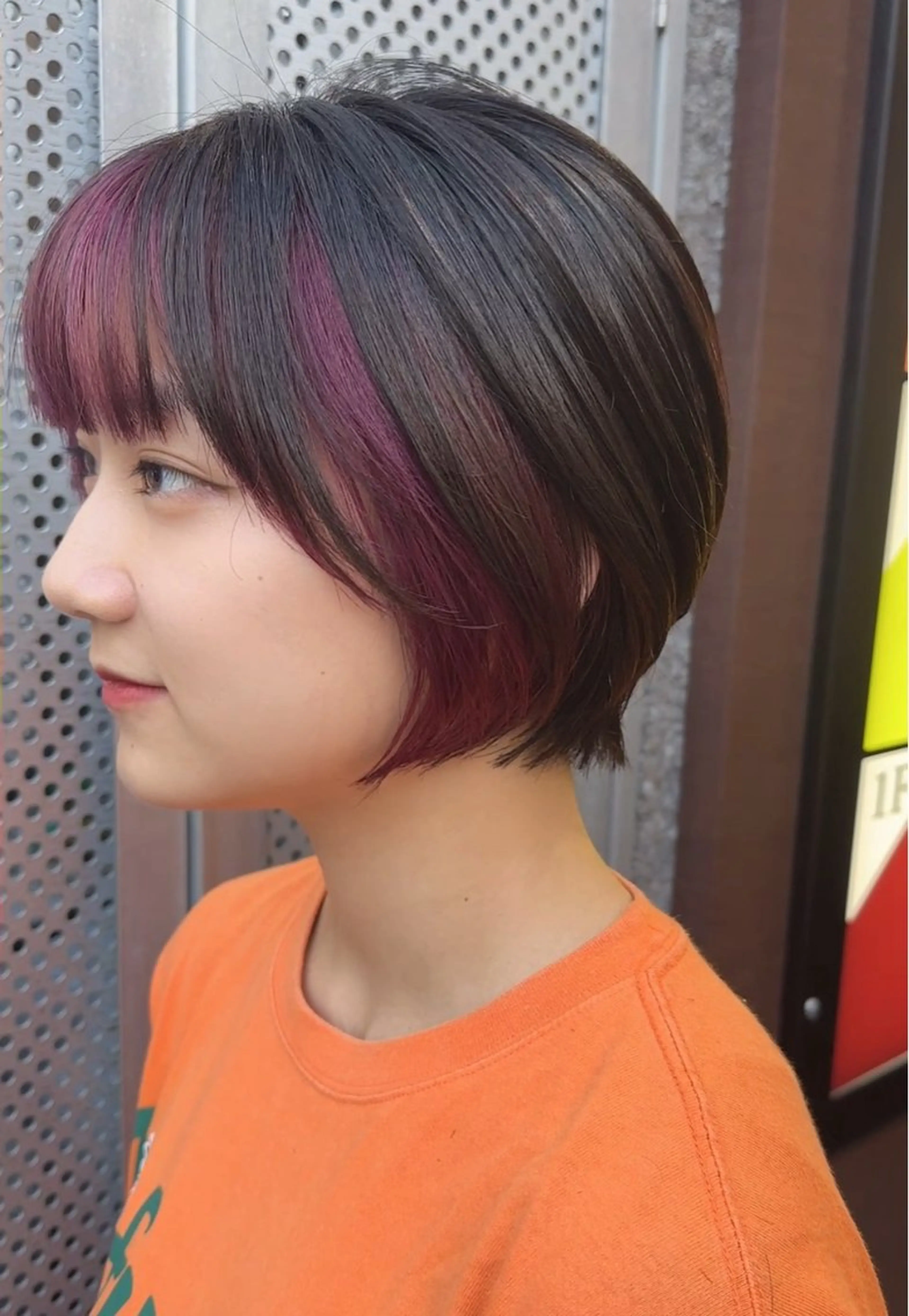 ショート カラー ヘアアレンジ ブリーチ ピンクカラー バイオレットカラー バイオレットピンク ヘアカラー トリートメント yu-kiハイトーン /ブリーチ無しカラーのヘアスタイル