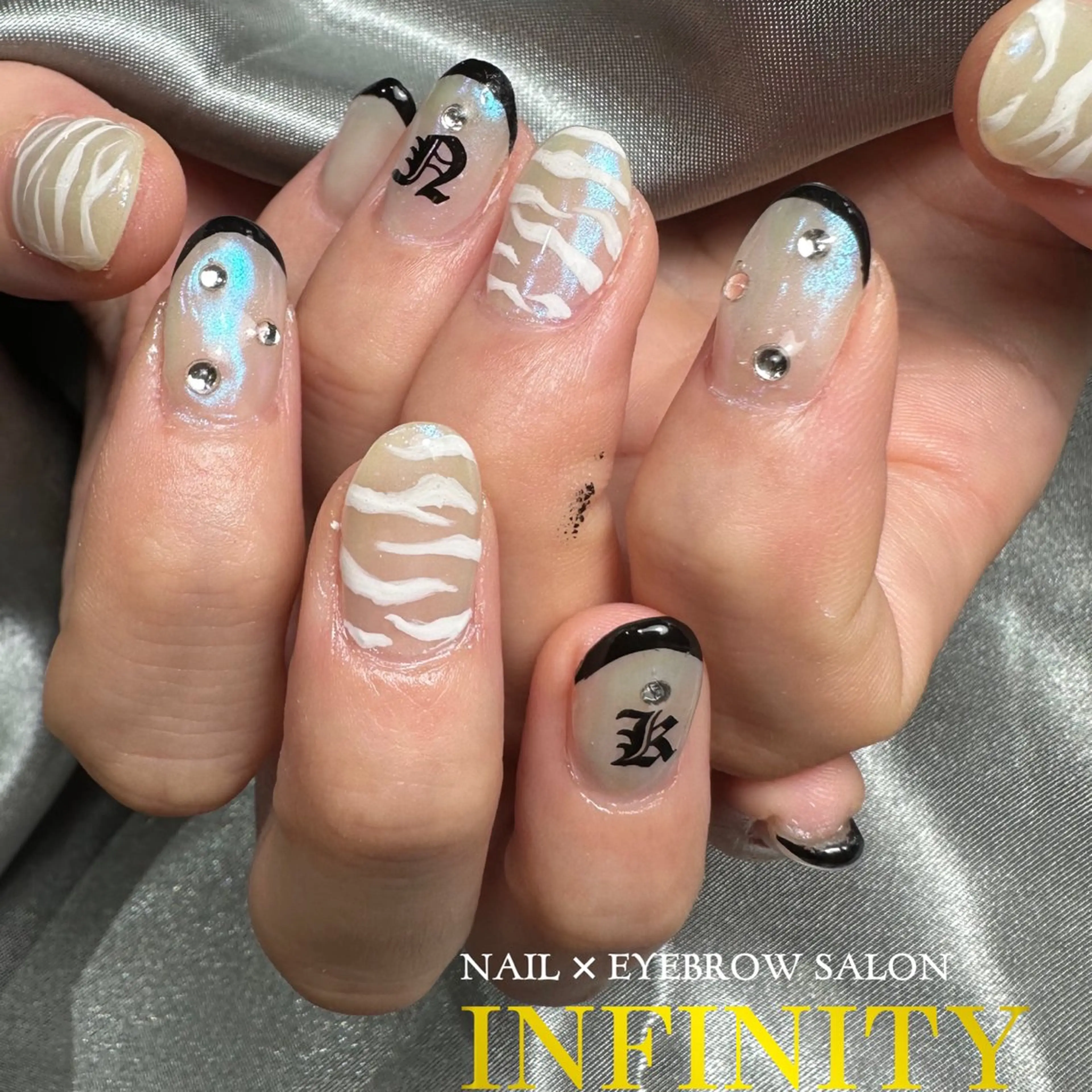 ネイル アニマル柄 フレンチネイル メンズネイル ハンドネイル INFINITY所属・INFINITY nailのネイルデザイン
