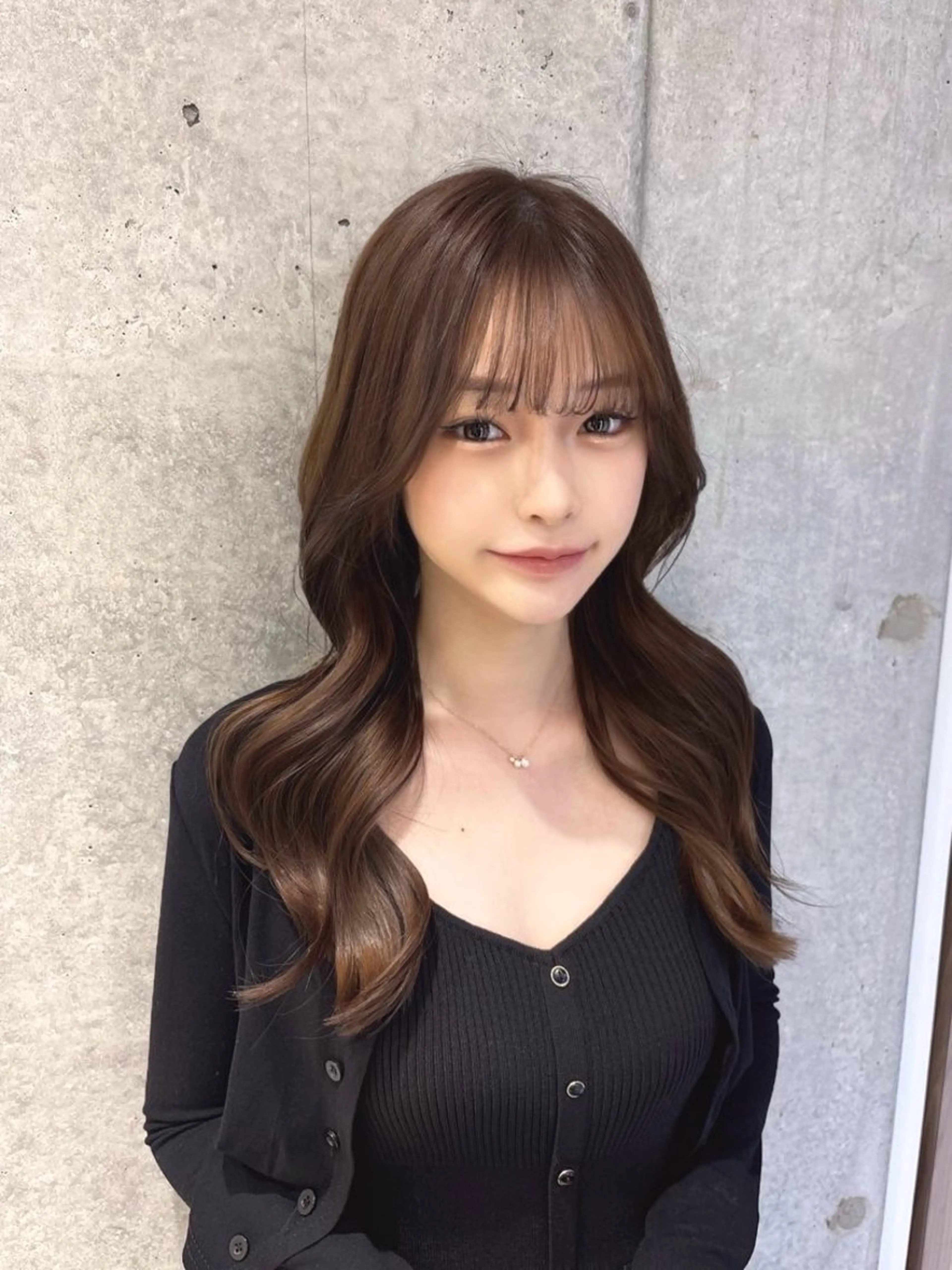 セミロング カラー 韓国レイヤー透明感 カラーヨウスケのヘアスタイル