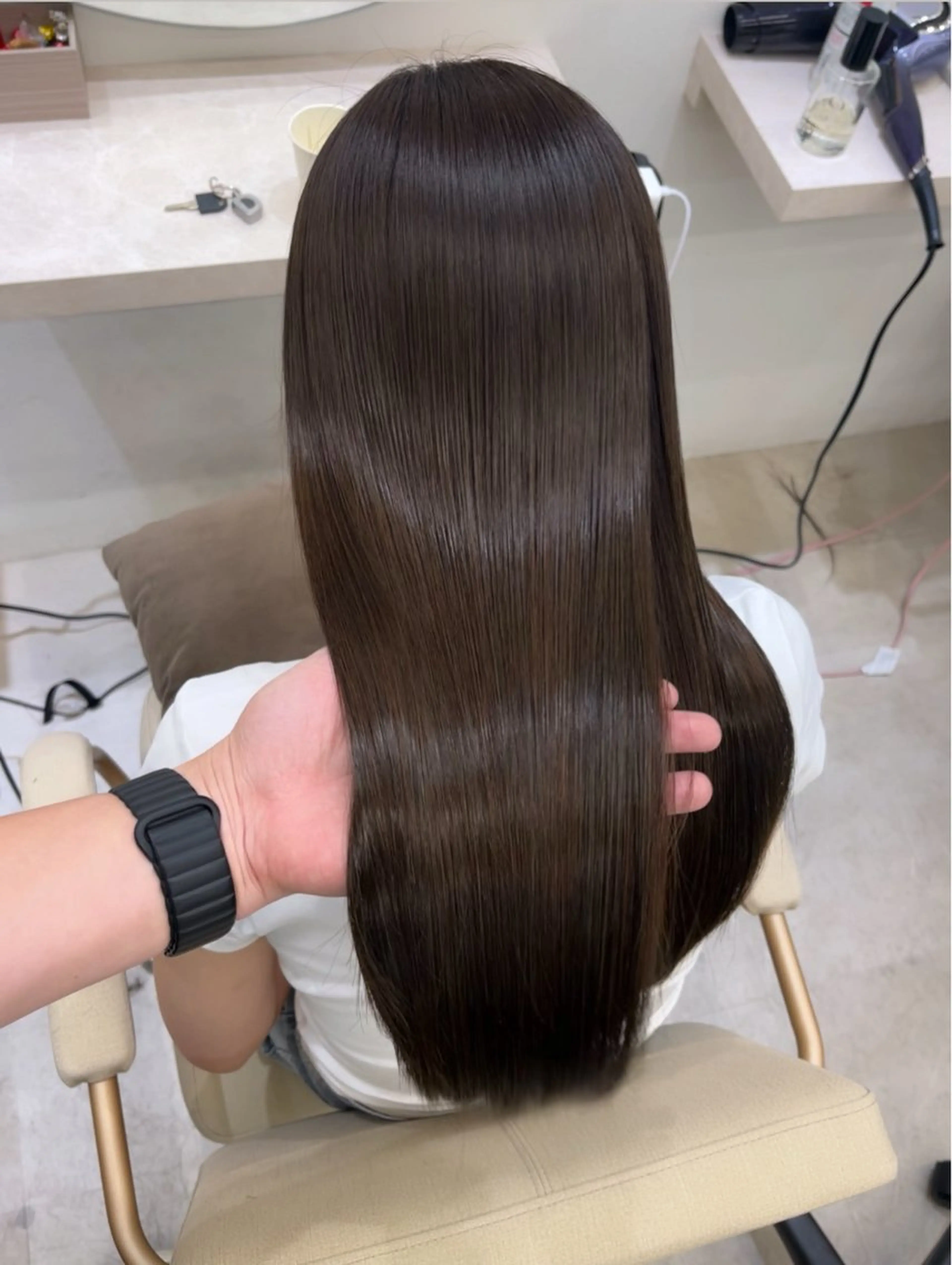 ロング カット ヘアカラー 縮毛矯正 トリートメント 髪質改善/縮毛矯正 梅田茶屋町/西尾祐作のヘアスタイル