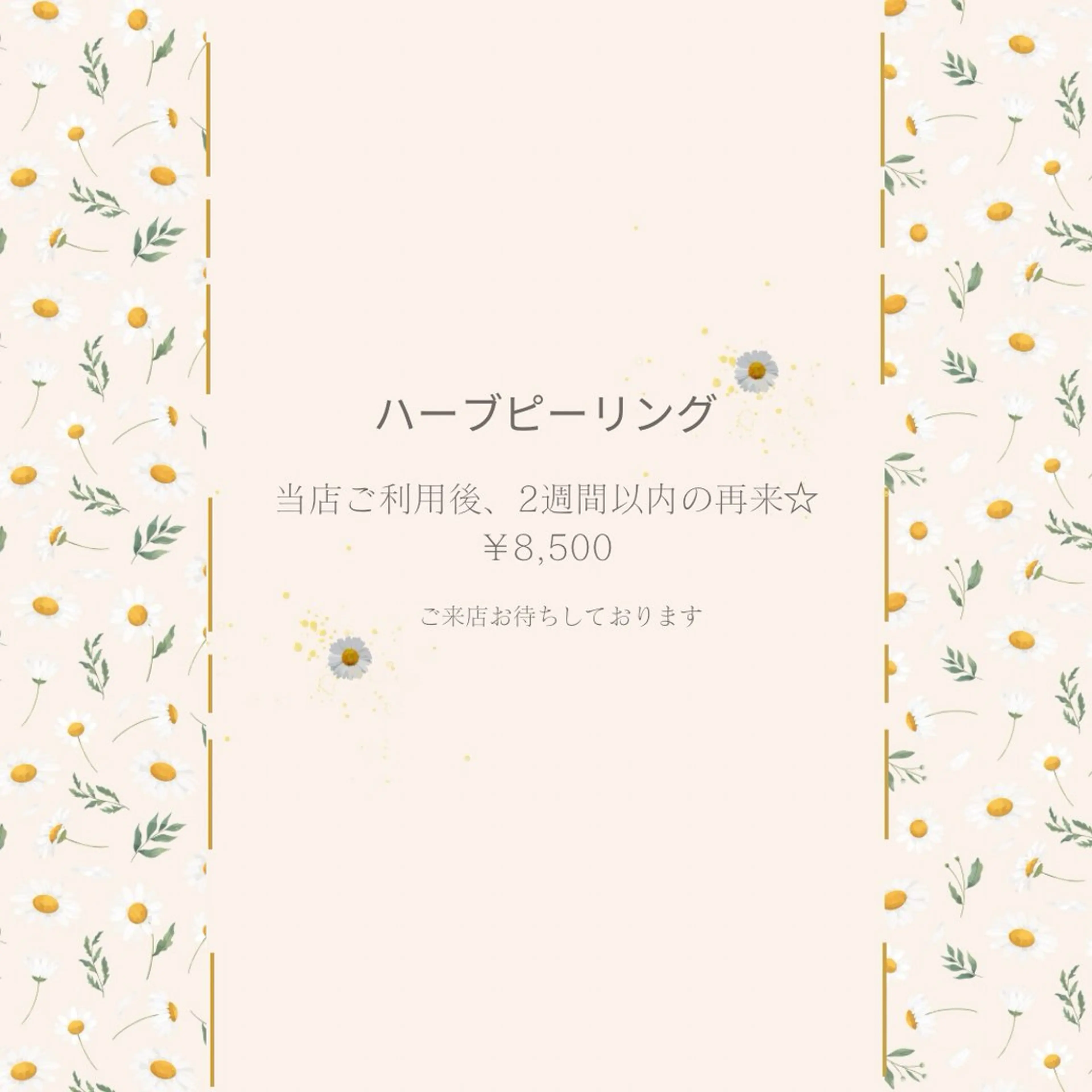 ハーブピーリング《ご来店後2週間以内の再来》  ￥8,500の写真