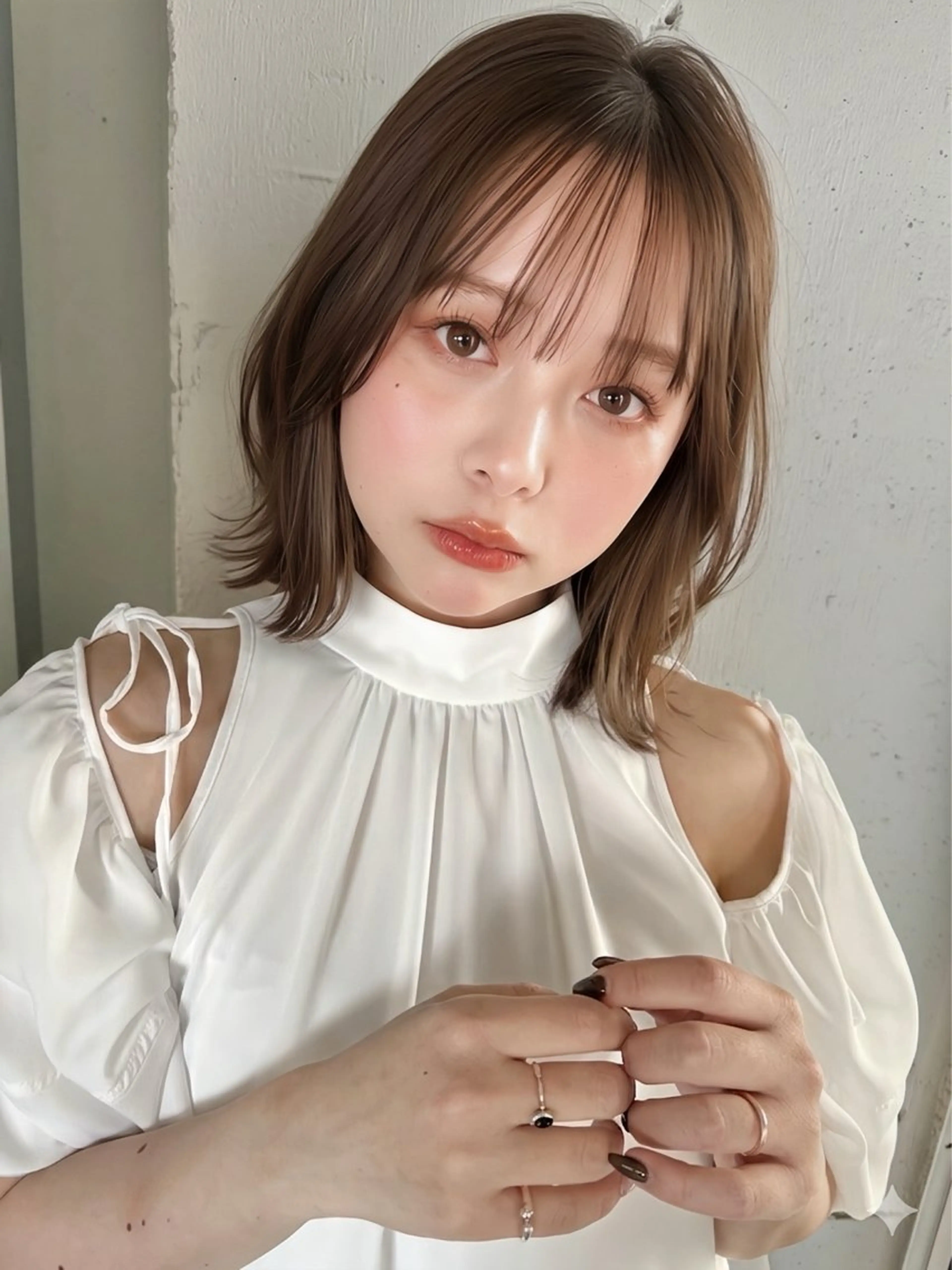 ミディアム くびれヘア カット ヘアカラー トリートメント SALOWIN表参道ANNEX店所属・表参道🪞垢抜けヘア 🤍mizukiのヘアスタイル