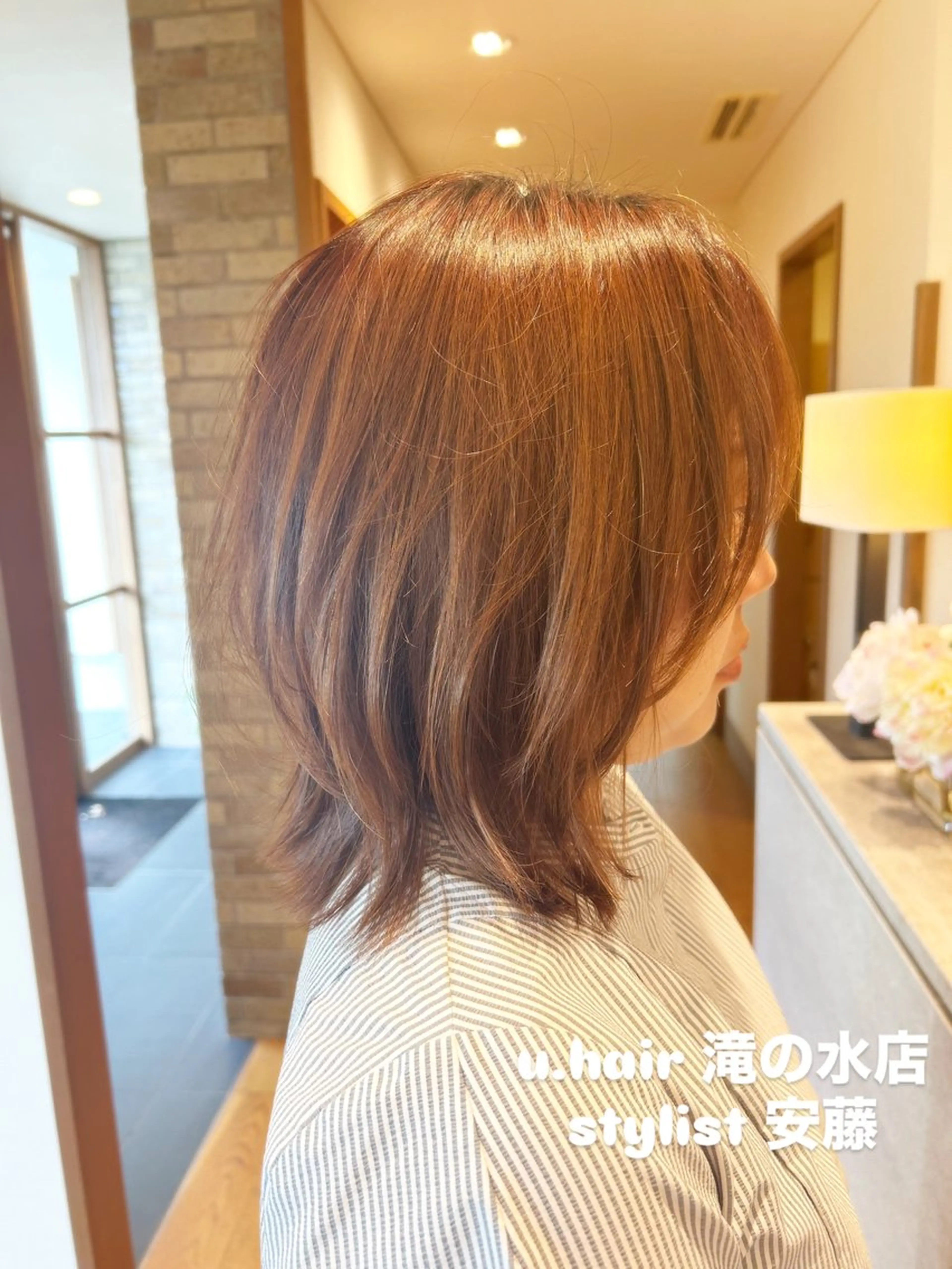 ミディアム ミディアムレイヤー くびれヘア レイヤーカット u.hair滝の水店所属・安藤 真衣香のヘアスタイル