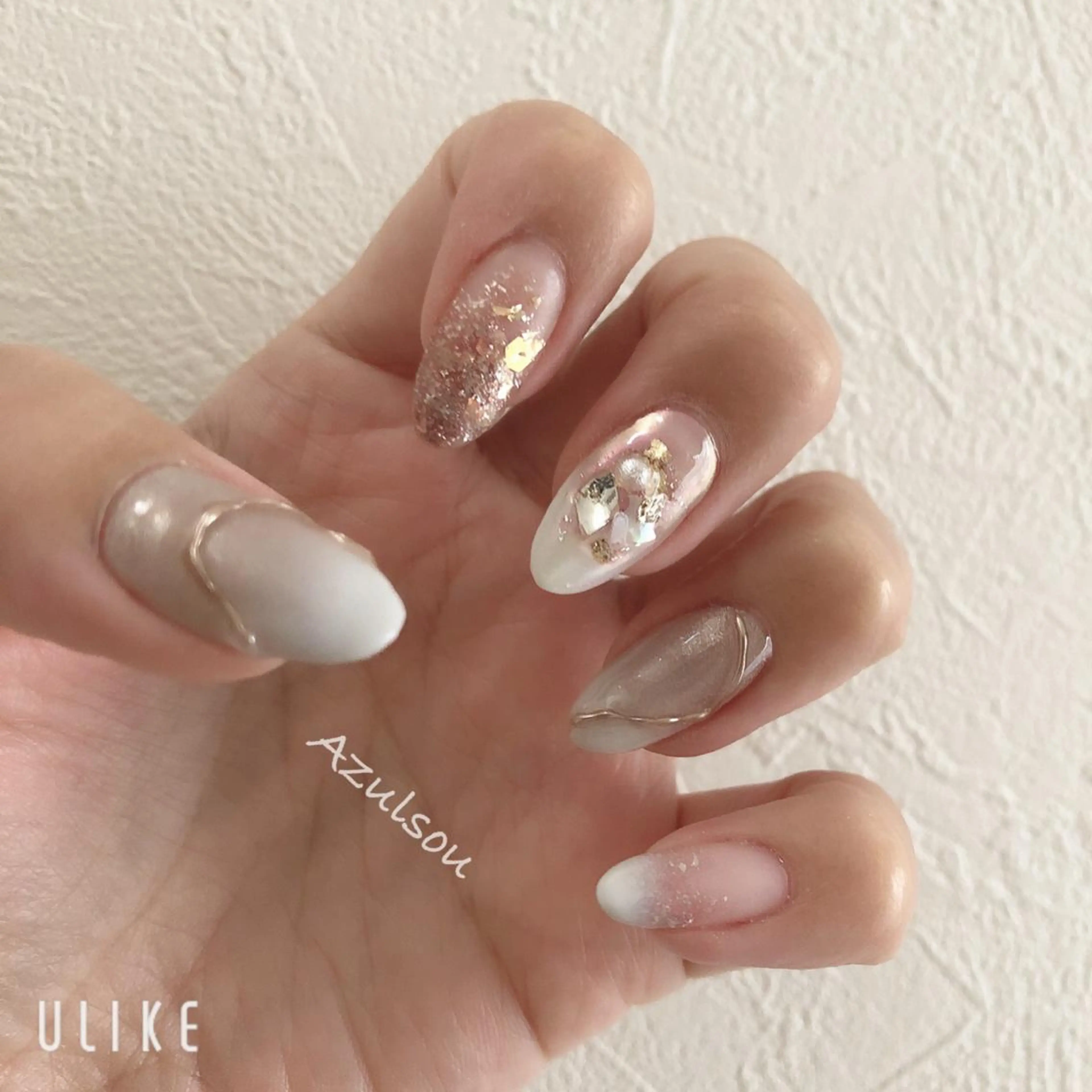 ネイル ジェルネイル 韓国ネイル マグネットネイル ミラーネイル 持ち込み Azulsou 廣川愛のネイルデザイン