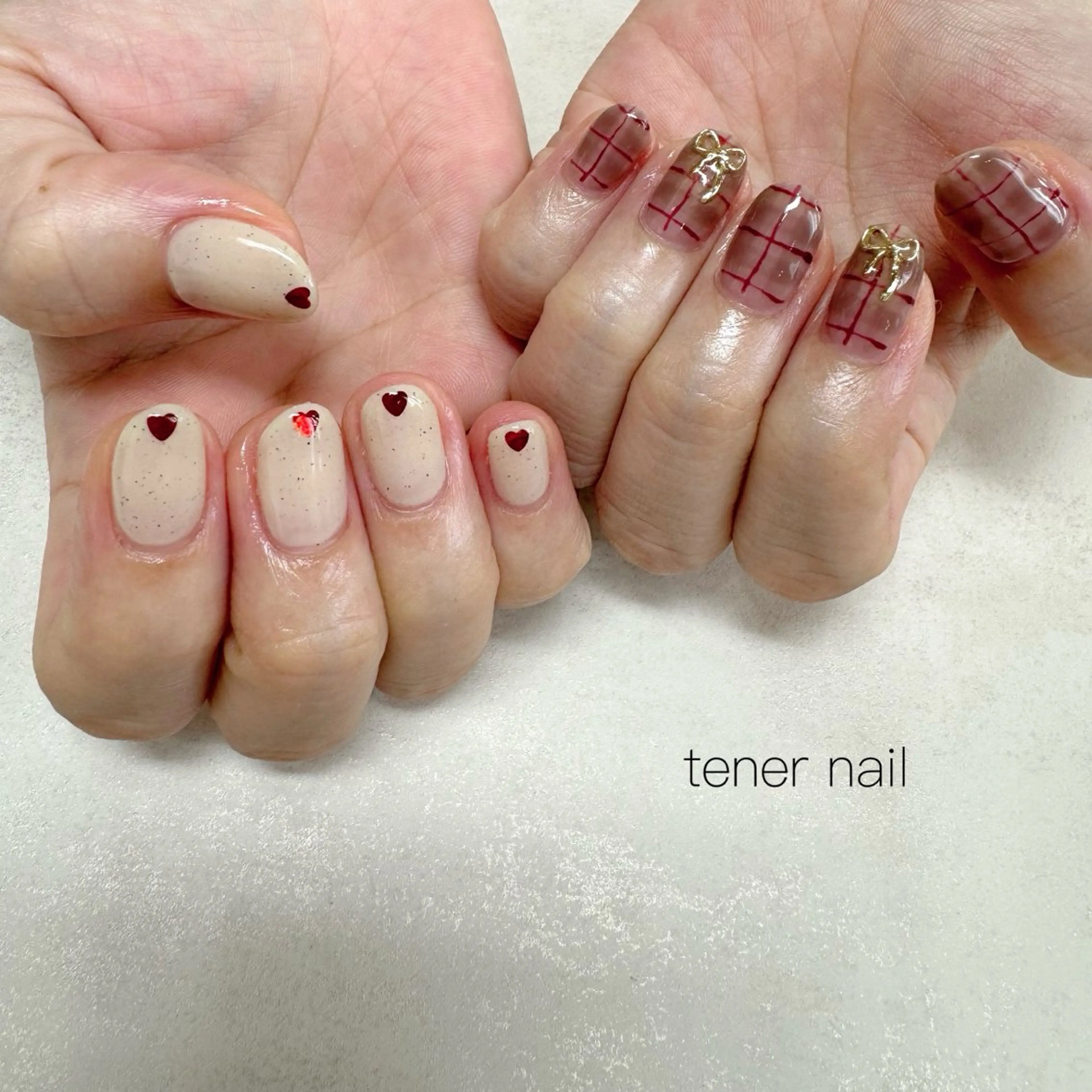 ネイル リボン ハンドネイル tener  nail  テネルネイル所属・テネルネイル tener nailのネイルデザイン
