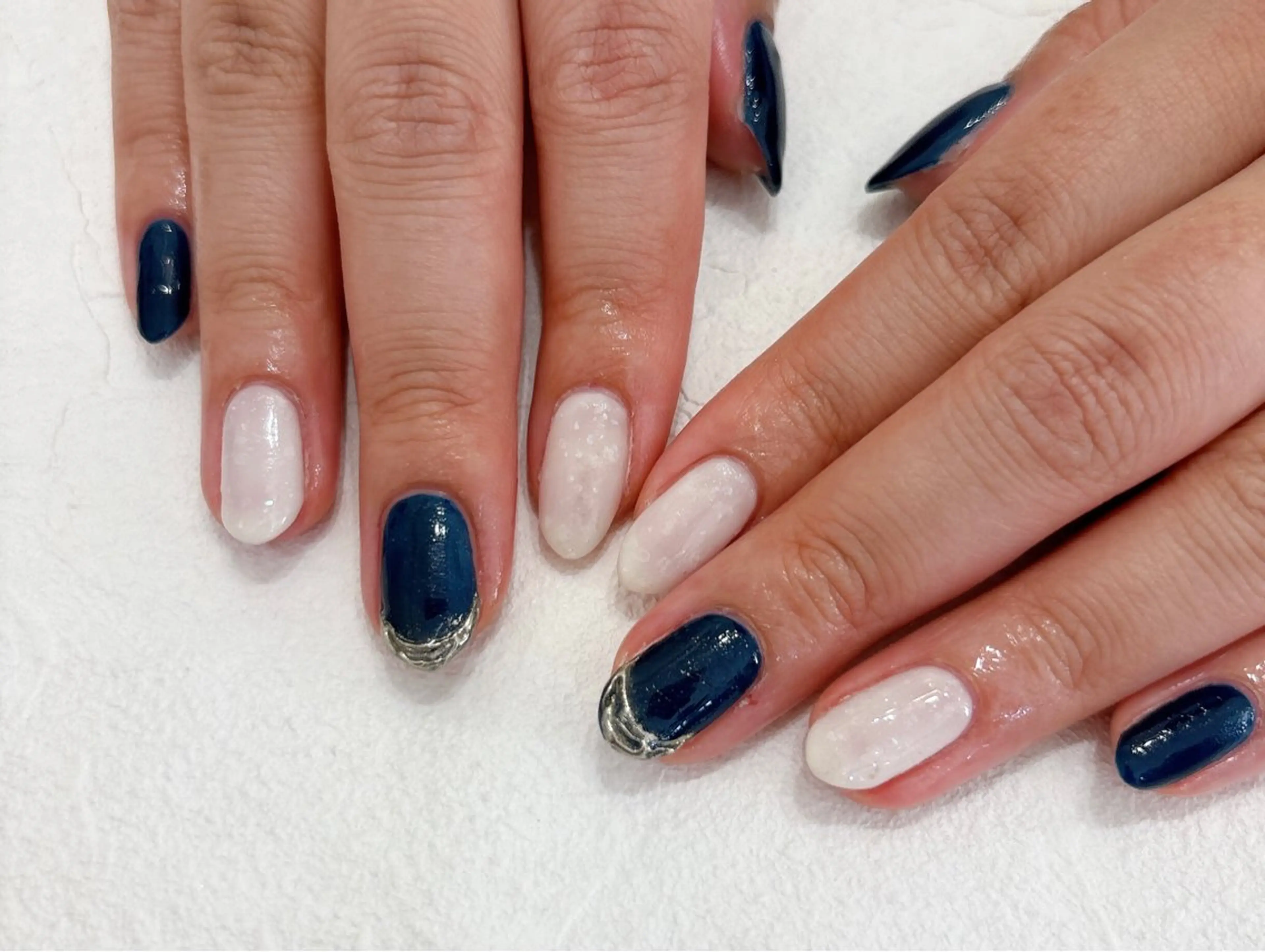 ネイル オーロラネイル フットネイル フレンチネイル ジェルネイル 韓国ネイル Mogu nail 二子玉川のネイルデザイン