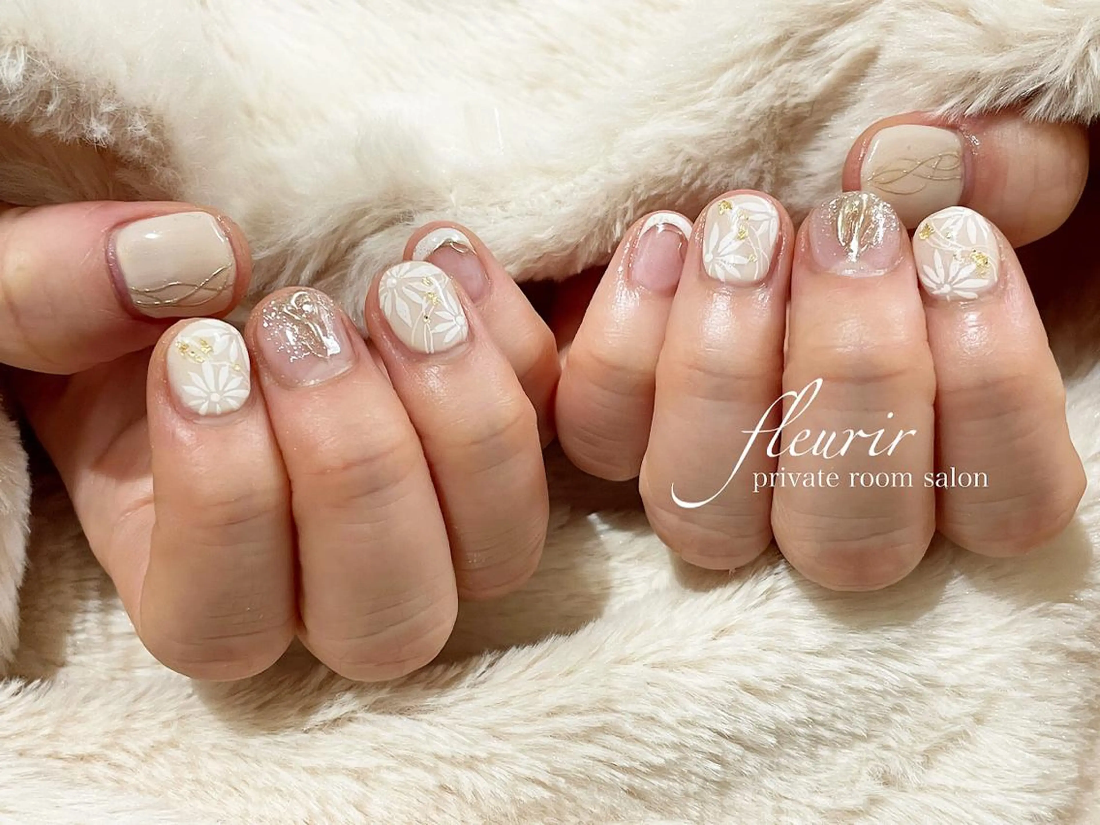 ネイル アートネイル ミラーネイル フルリール 【プライベートサロンのネイルデザイン