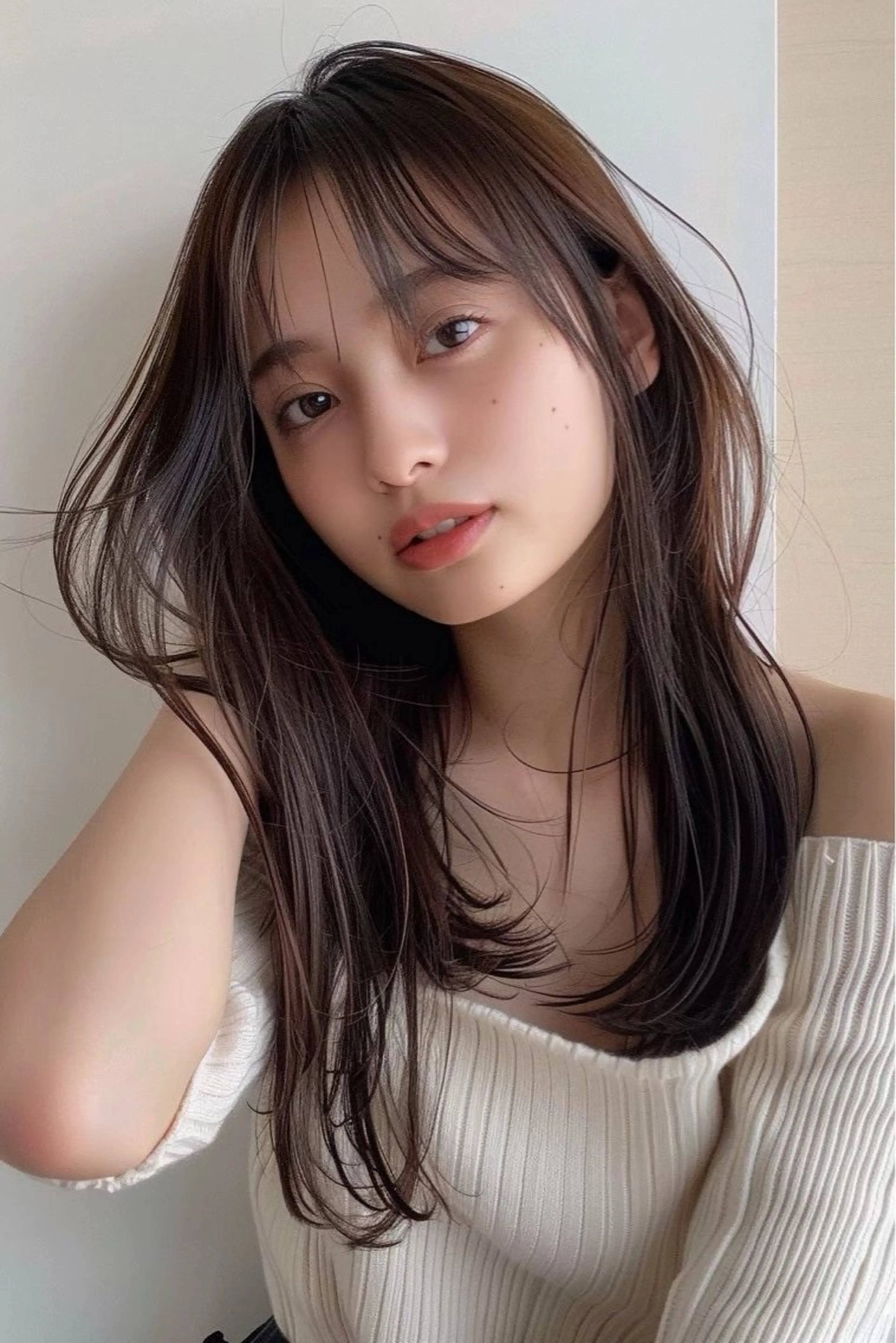 ロング カラー カット ヘアカラー トリートメント 学割クーポンあり/ 透け感カラーYUTOのヘアスタイル