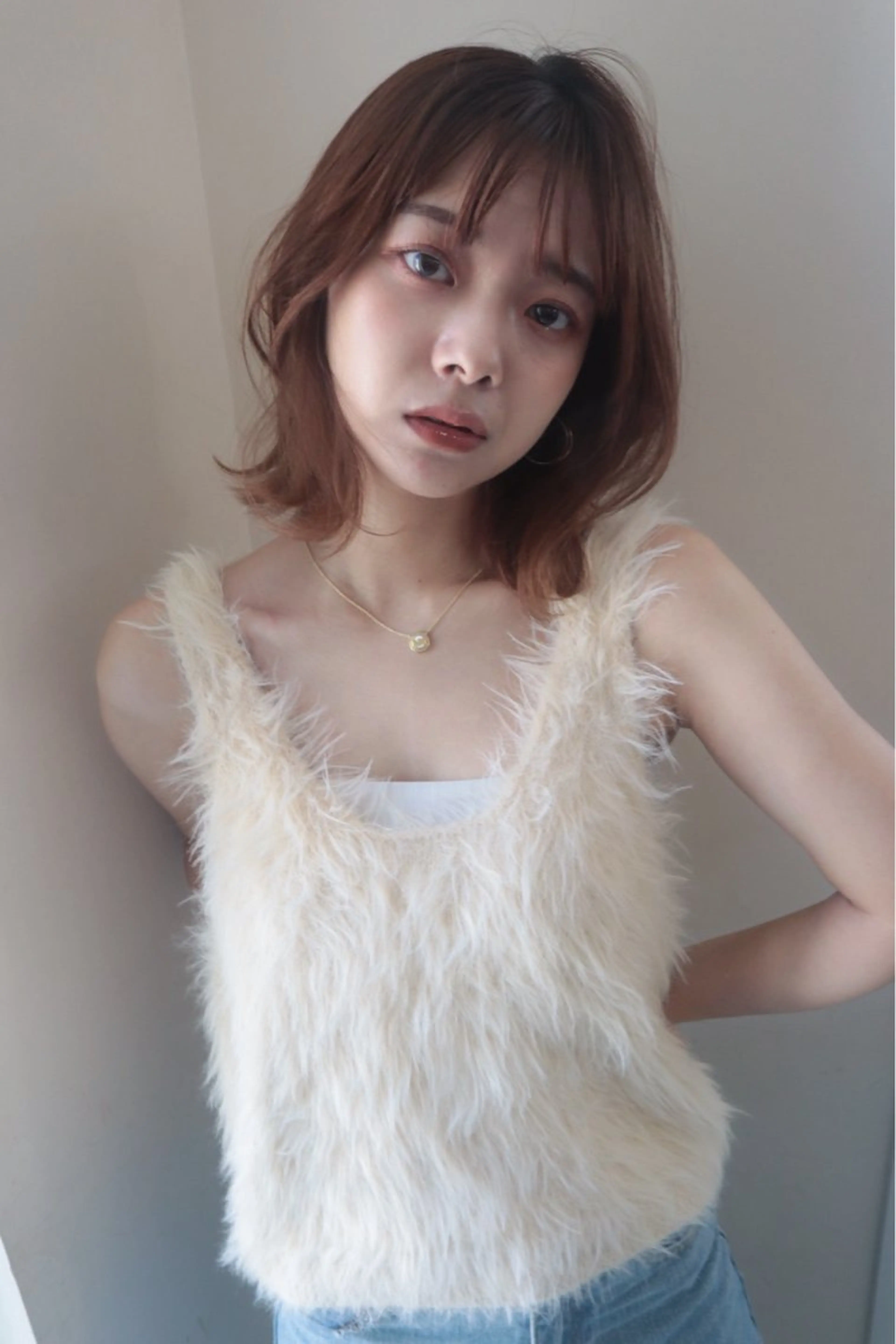 ミディアム カット ヘアカラー kchiara所属・yura /レイヤーカットのヘアスタイル