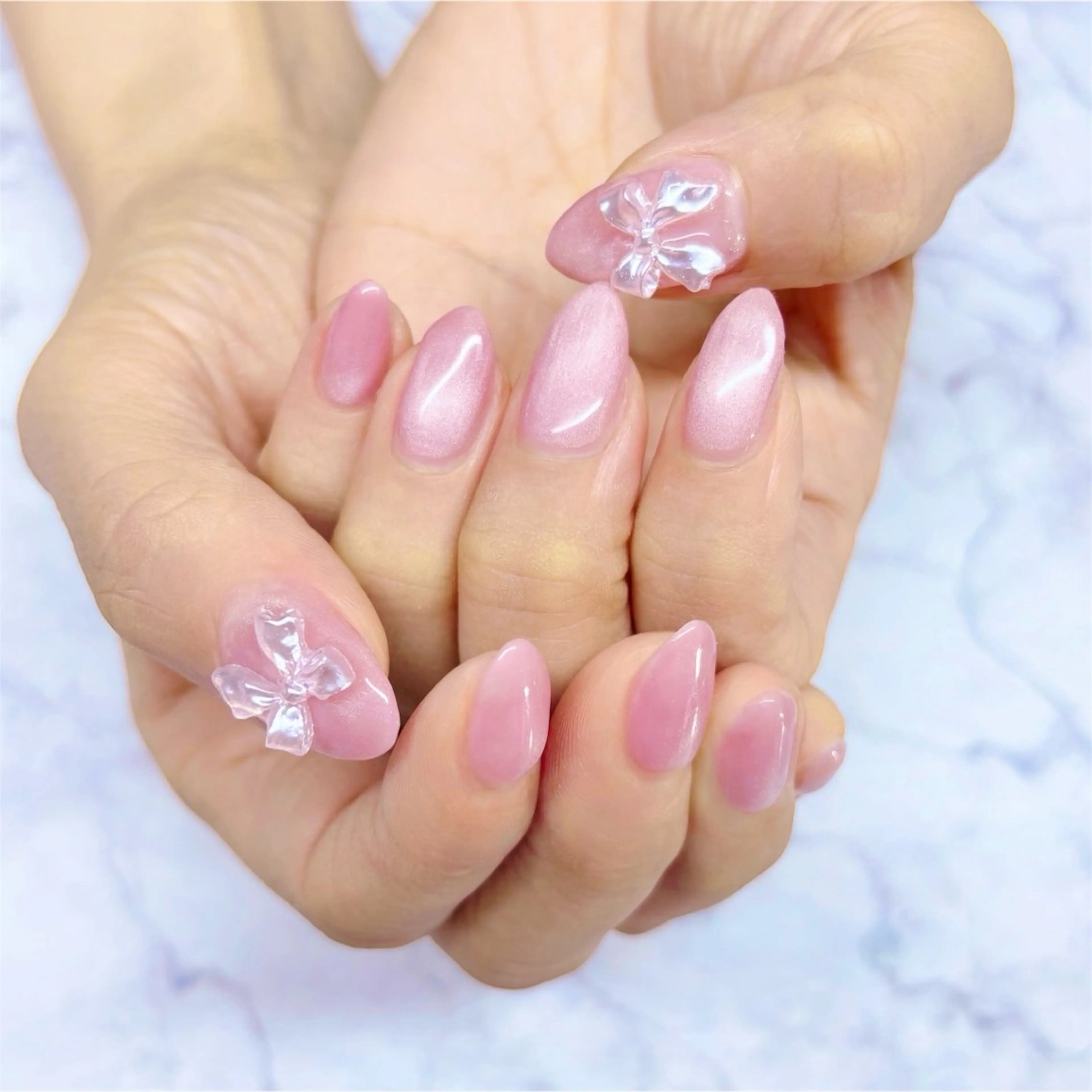 ネイル マグネットネイル リボン MYu Beauty Salon  MAIのネイルデザイン