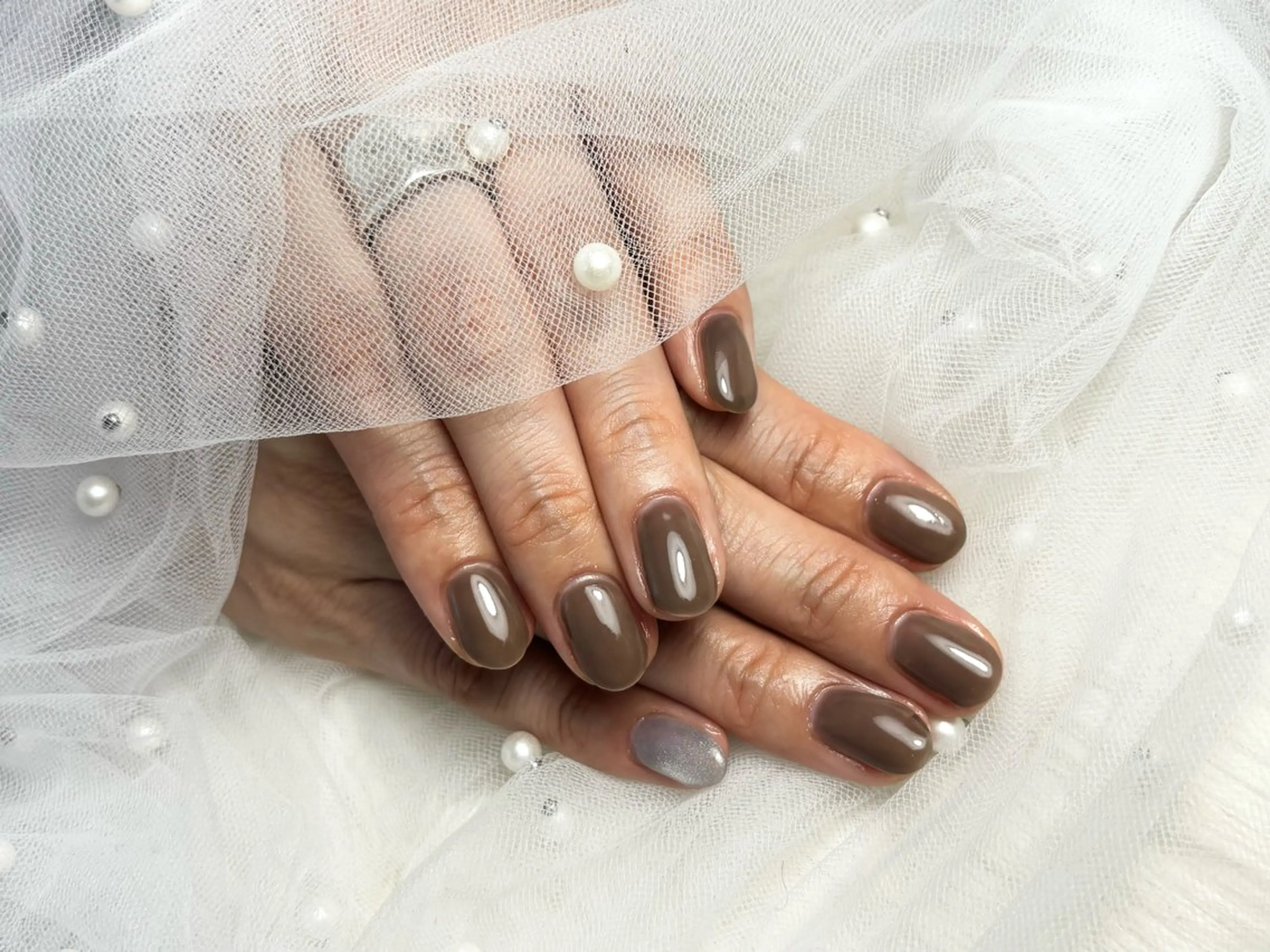 ネイル ブラウン ハンドネイル MIKA ♡のネイルデザイン