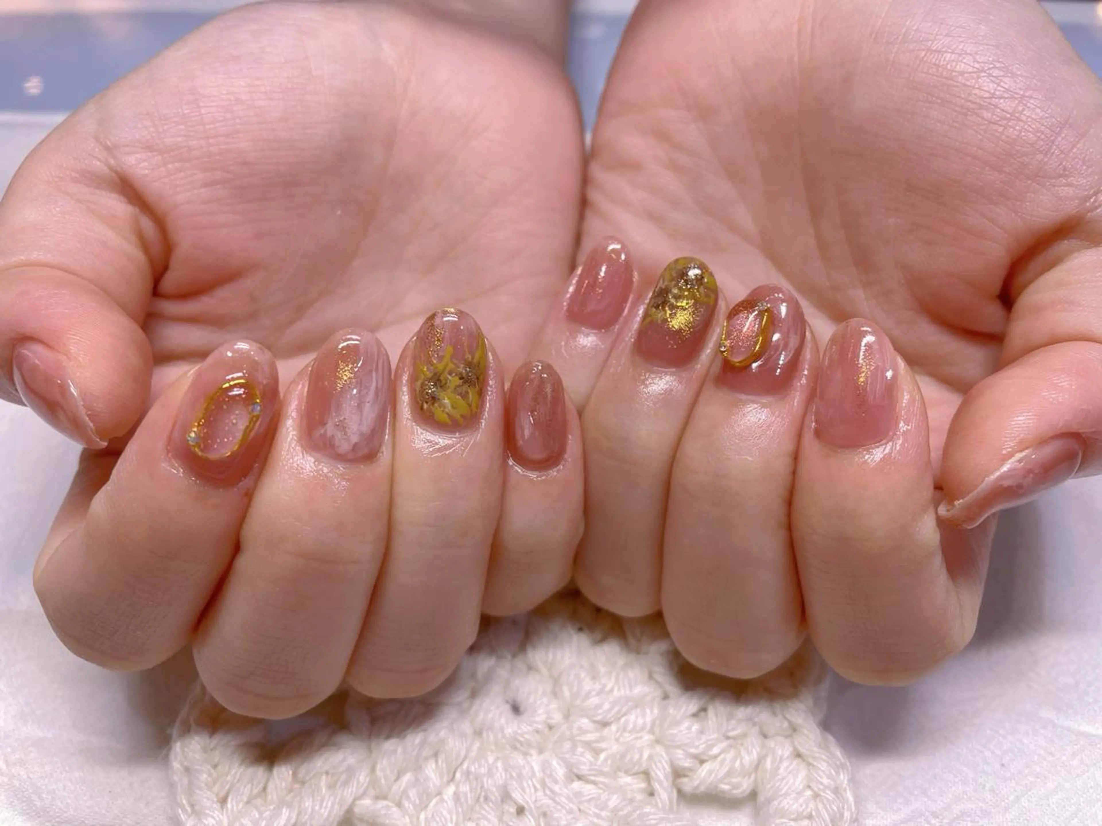 ネイル ニュアンスネイル ピンク ぷっくりネイル ハンドネイル ネイリスト ❄️ユキ❄️のネイルデザイン