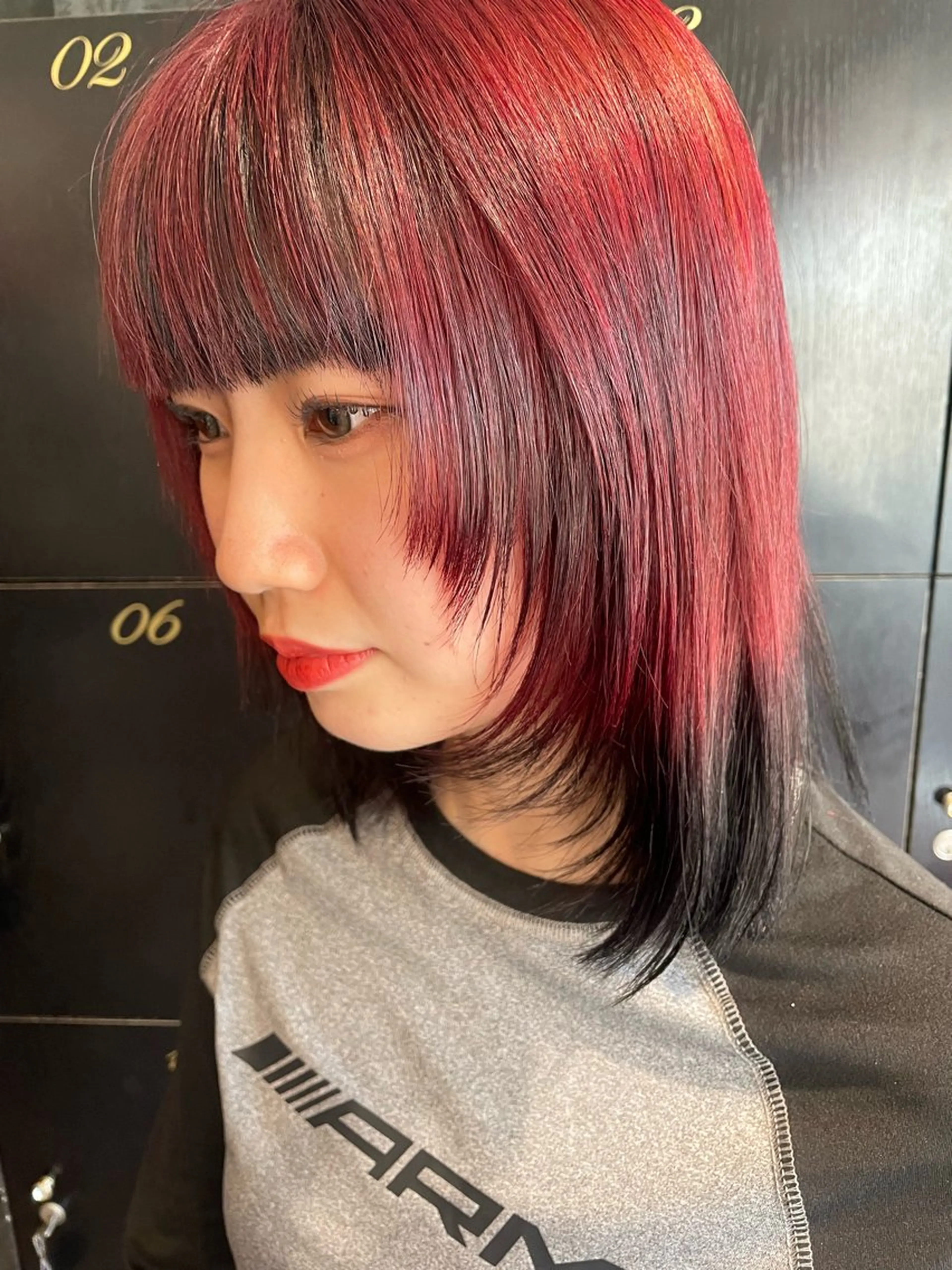 セミロング カラー デザインカラー ヘアカラー トリートメント 💞暖色カラー 💞risaのヘアスタイル