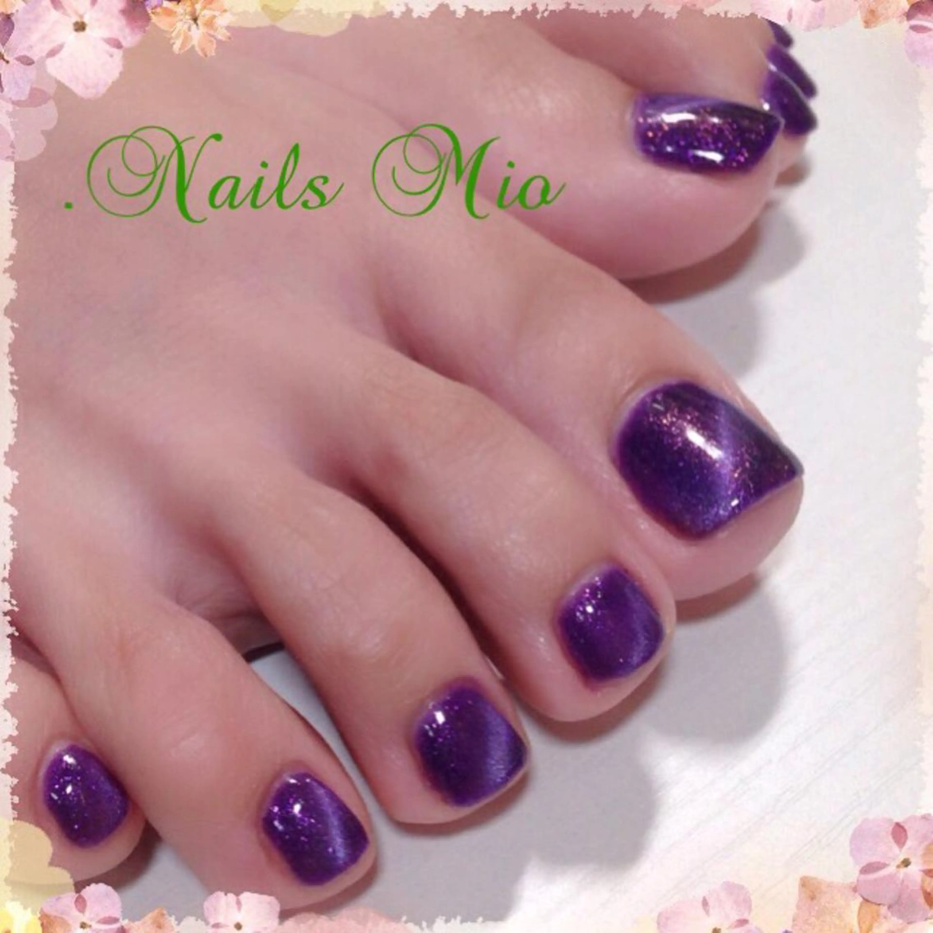 ネイル フットネイル マグネットネイル マグネットワンカラー ワンカラーネイル .Nails Mio 赤羽西ネイルサロンのネイルデザイン