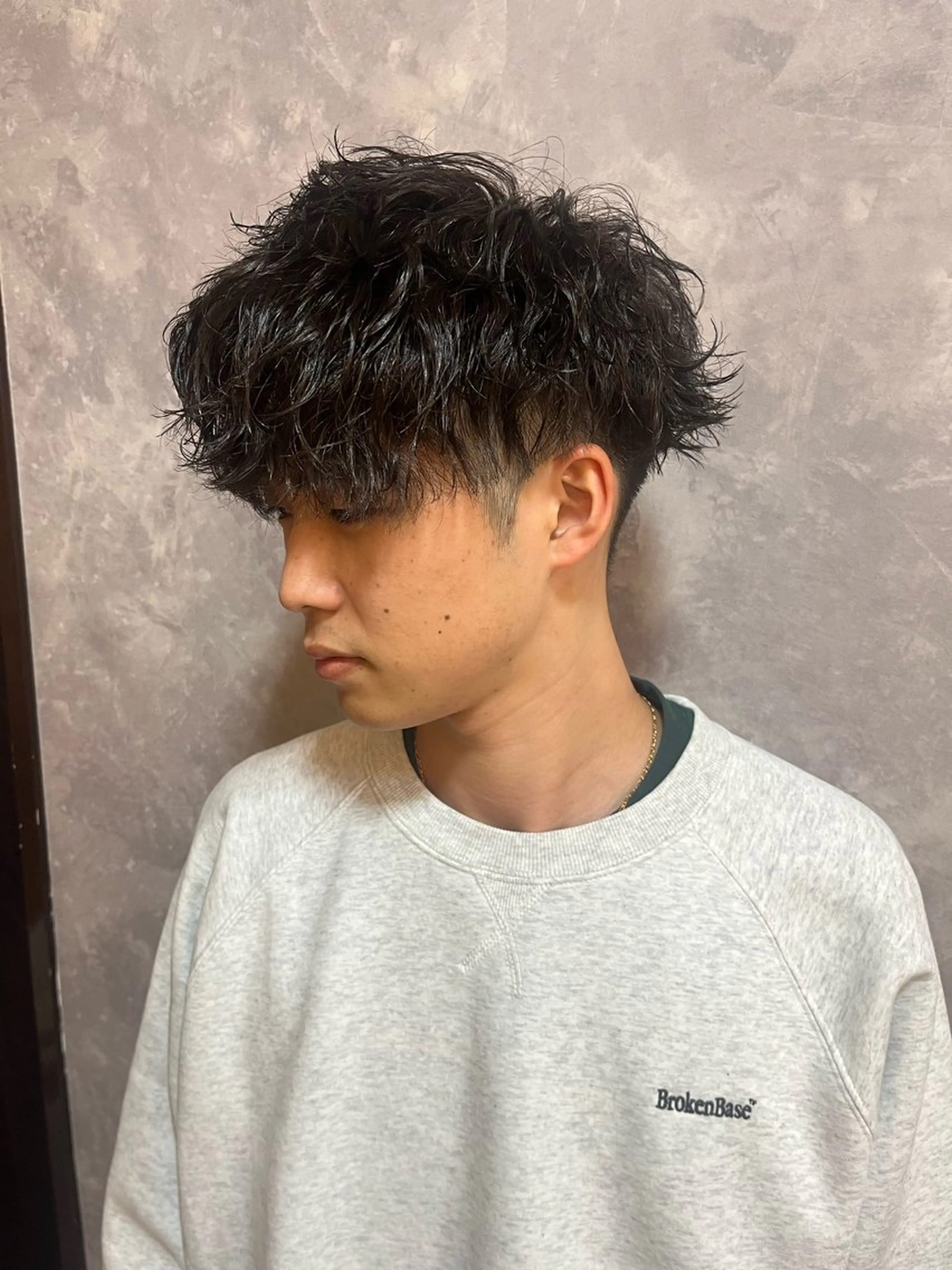 パーマ メンズ カット パーマ 西新/siohair 2nd/石尾刻矢のヘアスタイル