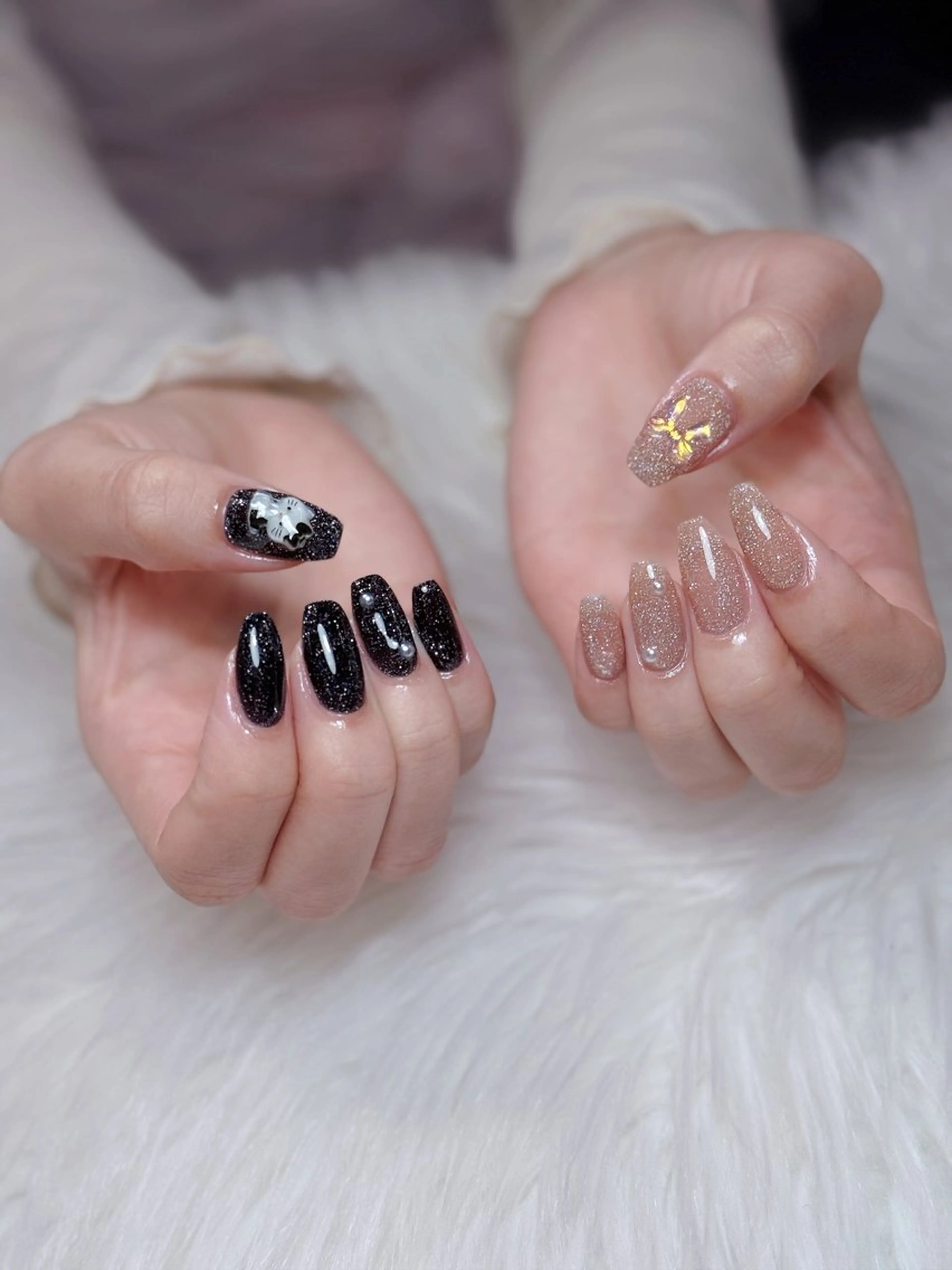 ネイル アートネイル オーロラネイル ジェルネイル 韓国ネイル ロングネイル ハンドネイル Nichi Nailsのネイルデザイン