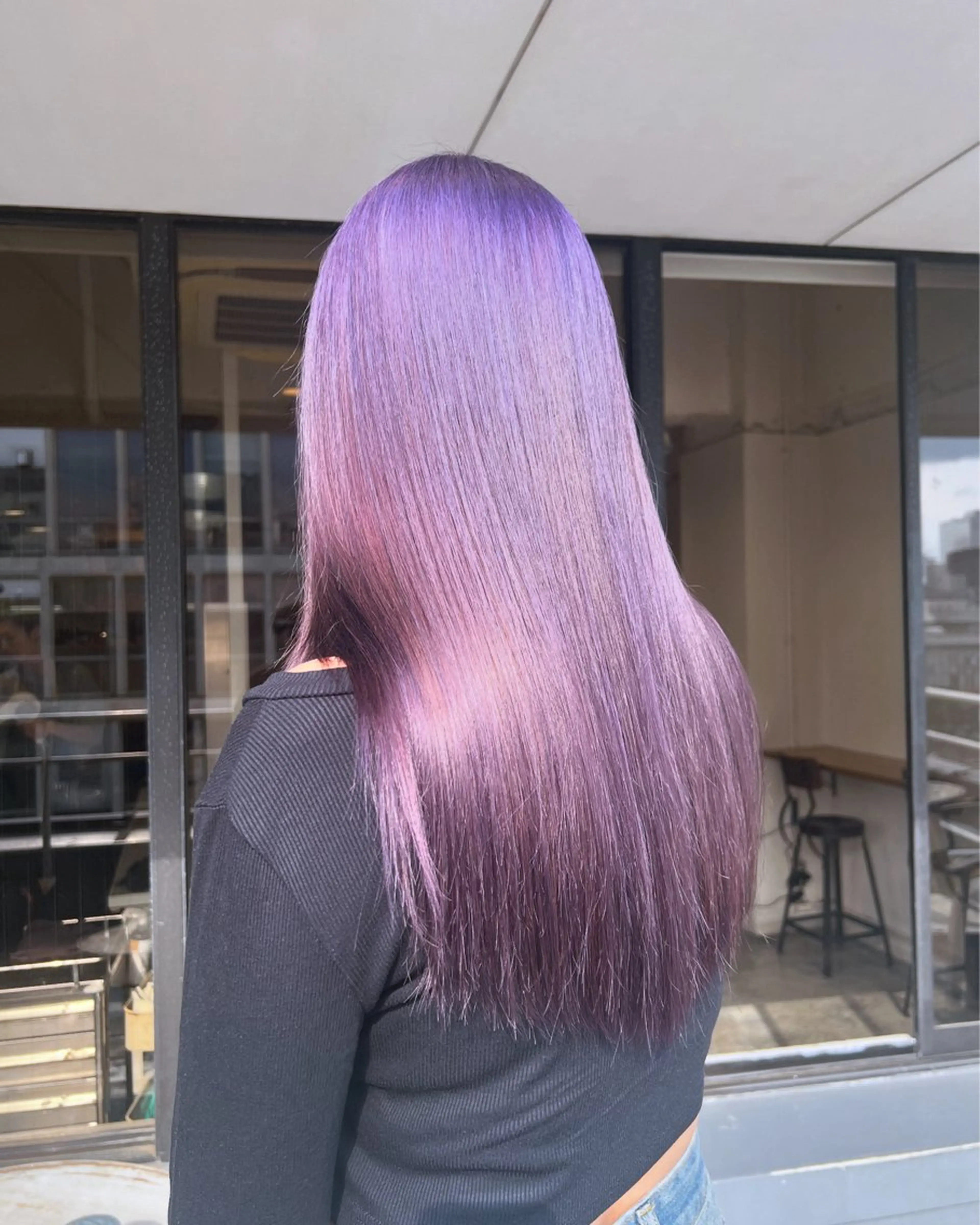 セミロング カラー ヘアアレンジ ラベンダーカラー 金子 廉のヘアスタイル