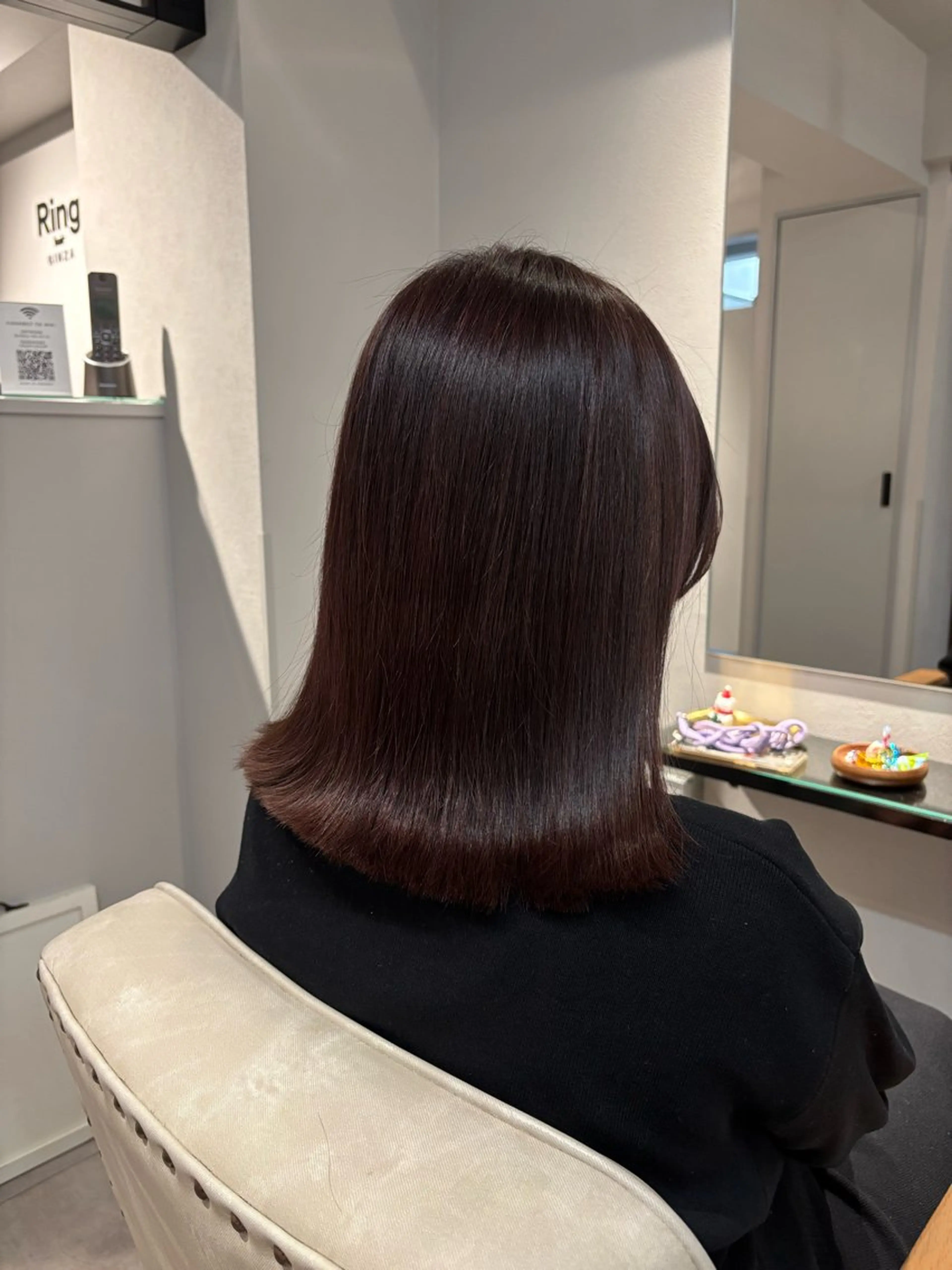 ミディアム カット ヘアカラー トリートメント 🎀暖色カラー／ボブ 🎀MOMONAのヘアスタイル