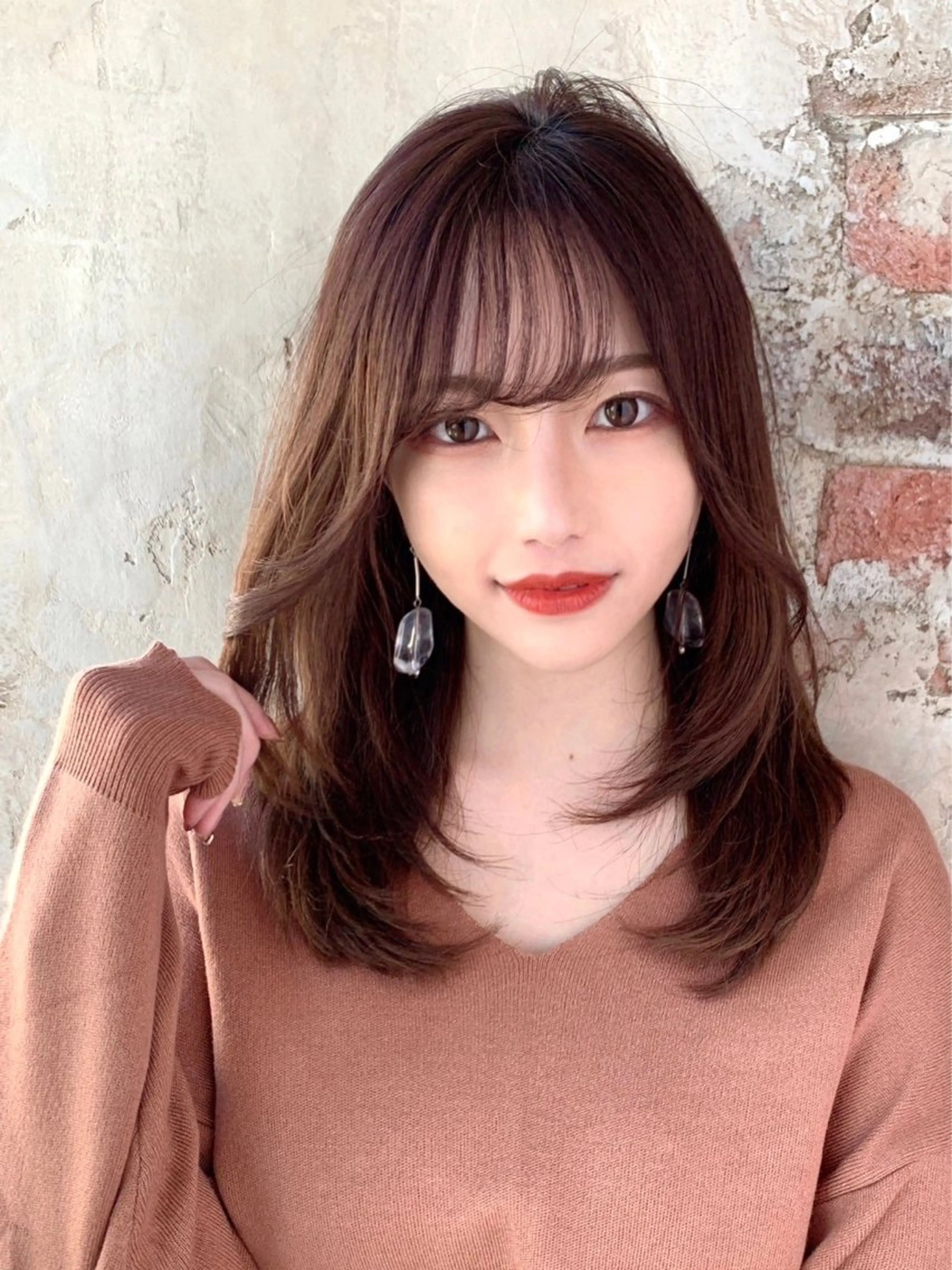 セミロング カット トリートメント 新宿✨顔周りカット 韓国ヘア/坂本亜裟海のヘアスタイル