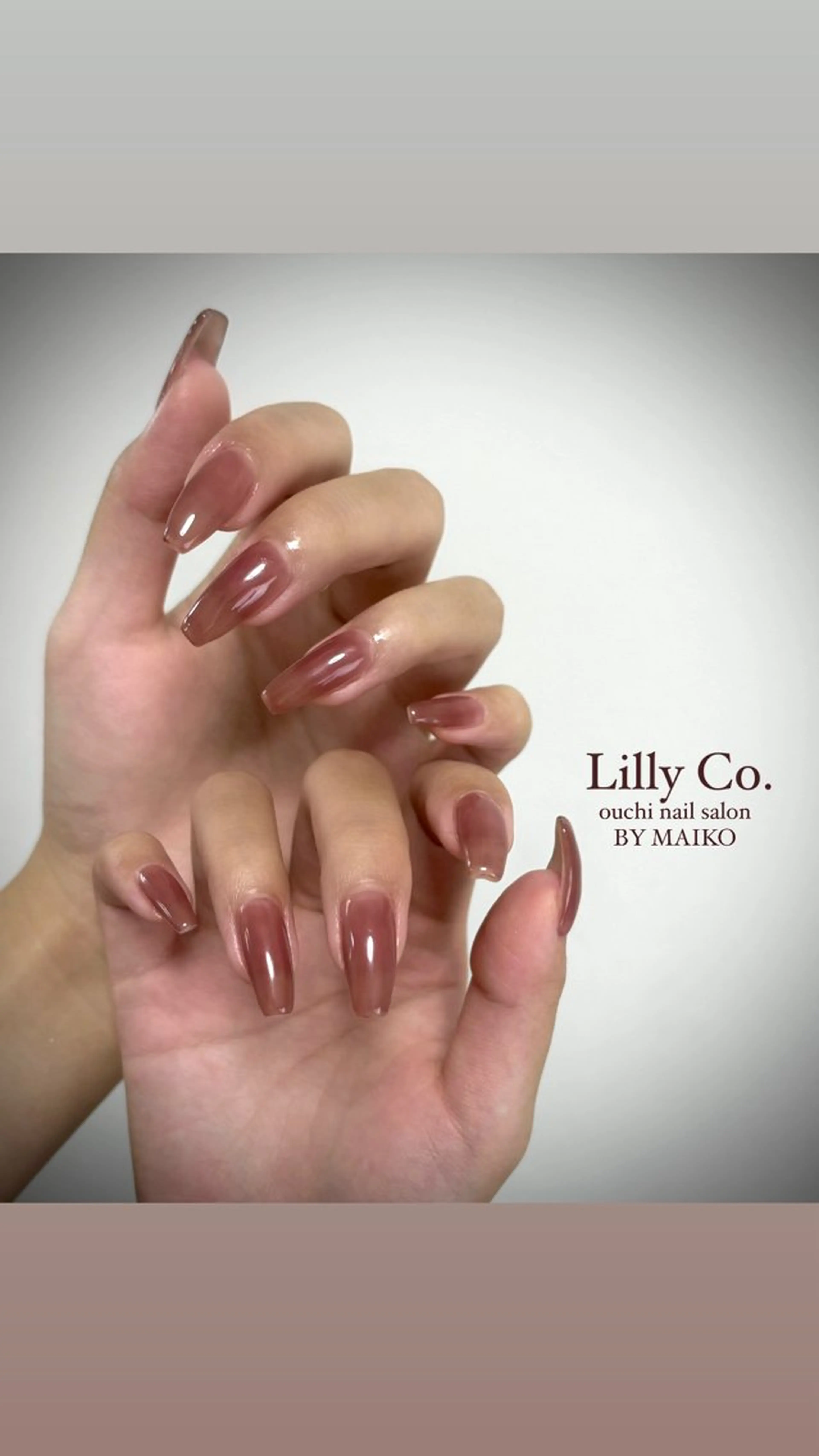 ネイル ピンク ハンドネイル ハンドケア Lilly Co.のネイルデザイン