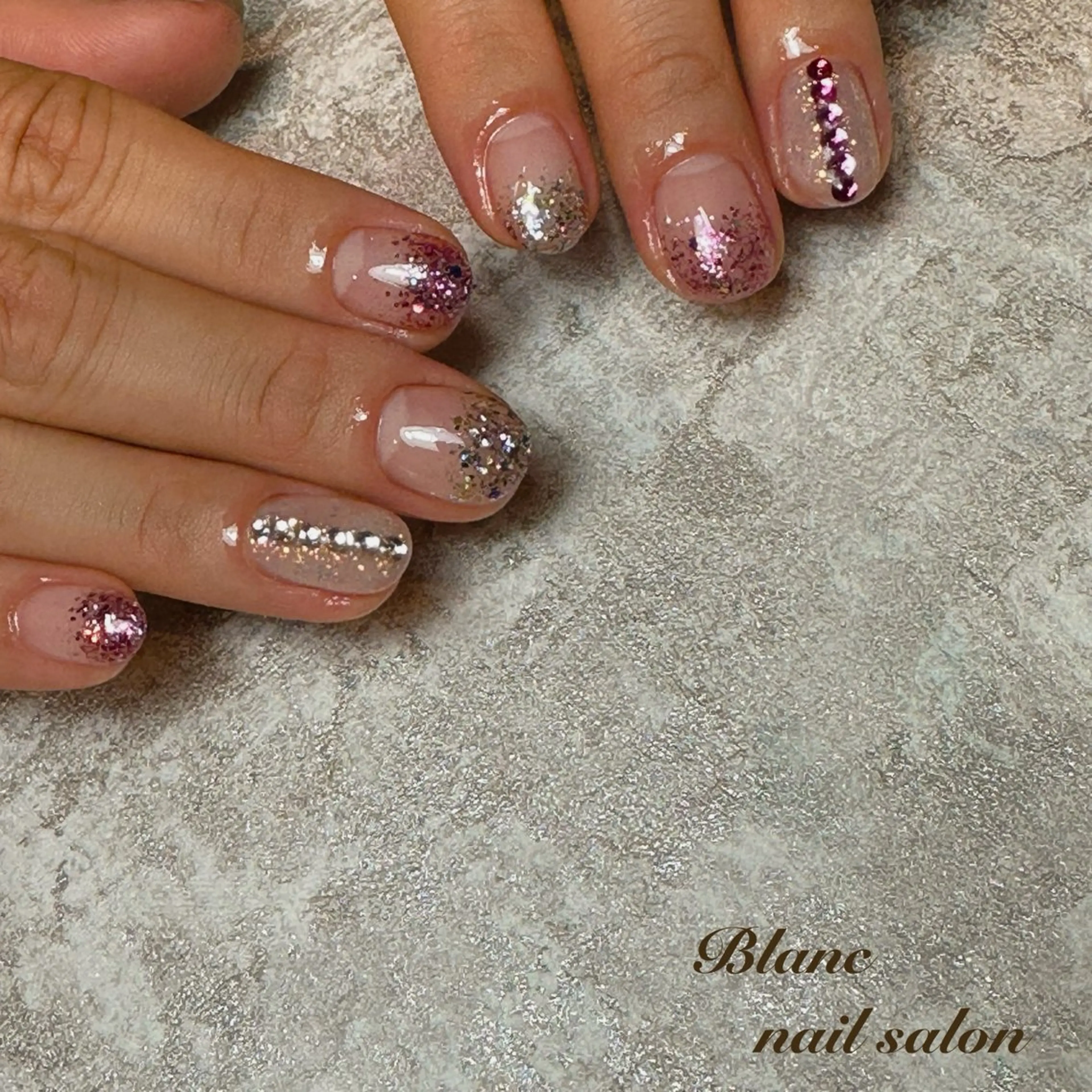 ネイル ラメ(グリッター) Blanc ブランのネイルデザイン