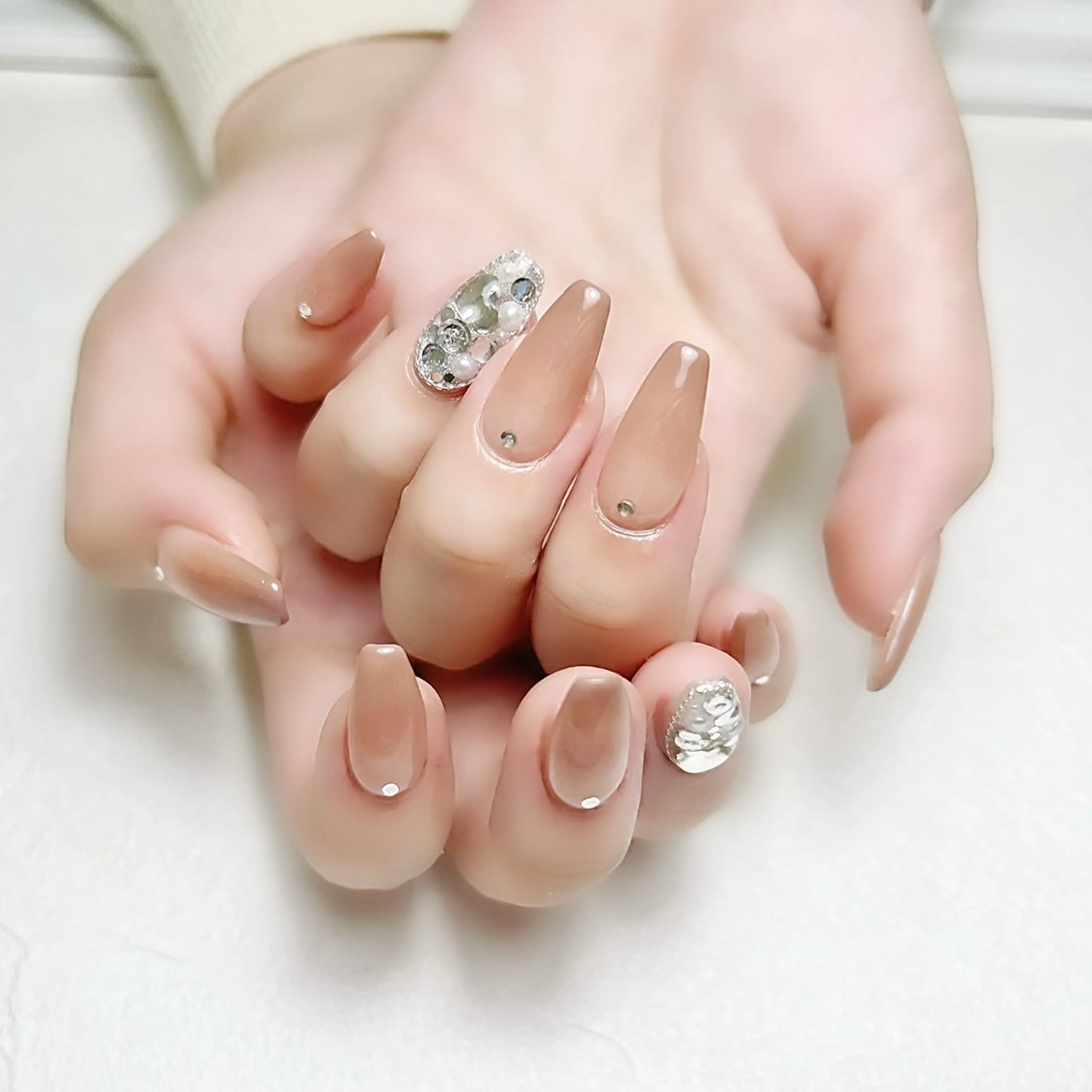 ネイル ガーリー グラデーション キラキラネイル オフィスネイル rouse nail RISATOのネイルデザイン