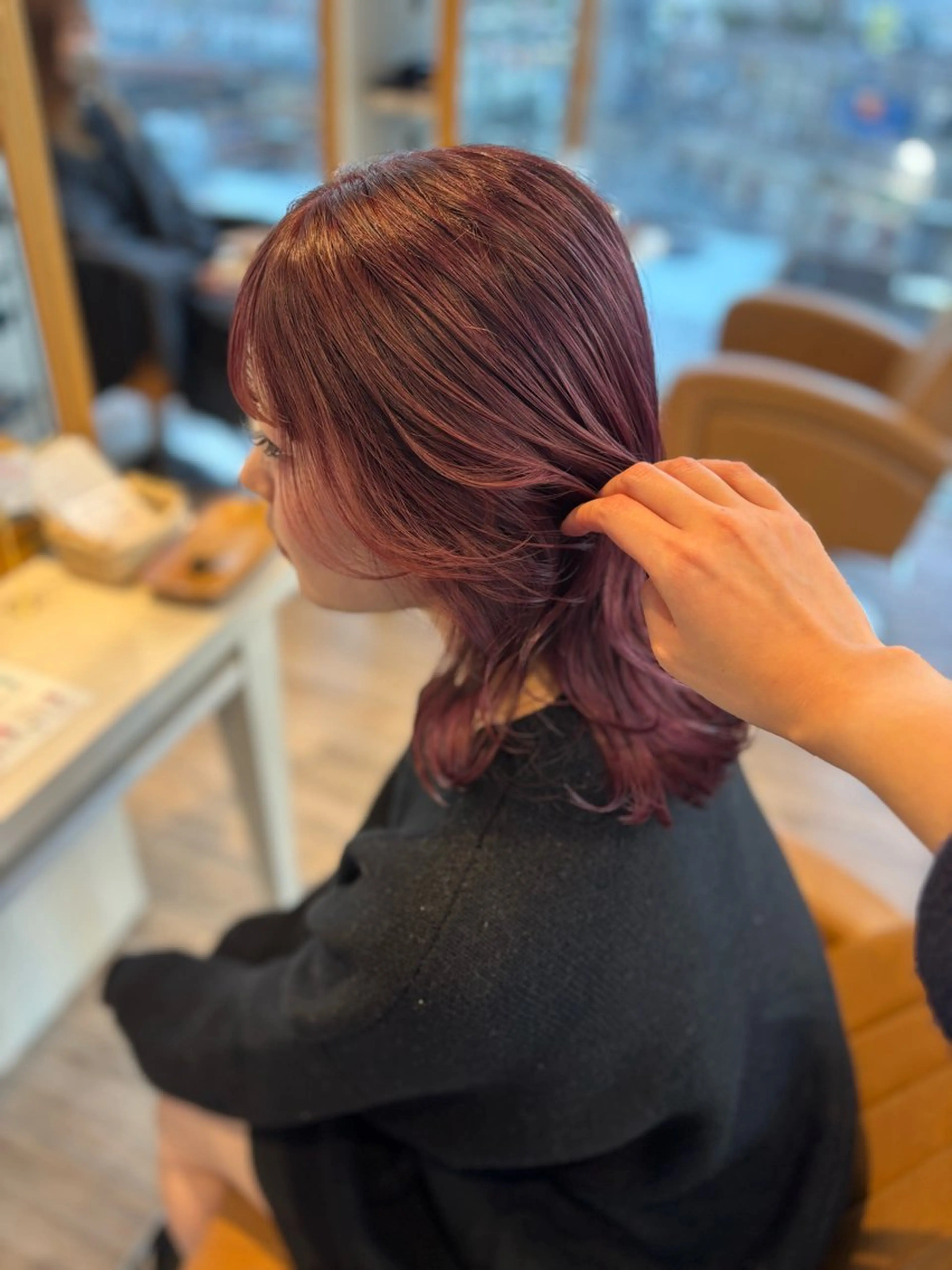 ミディアム カラー ブリーチ カット ヘアカラー トリートメント yui🥀/ボブ /ブリーチなしカラーのヘアスタイル