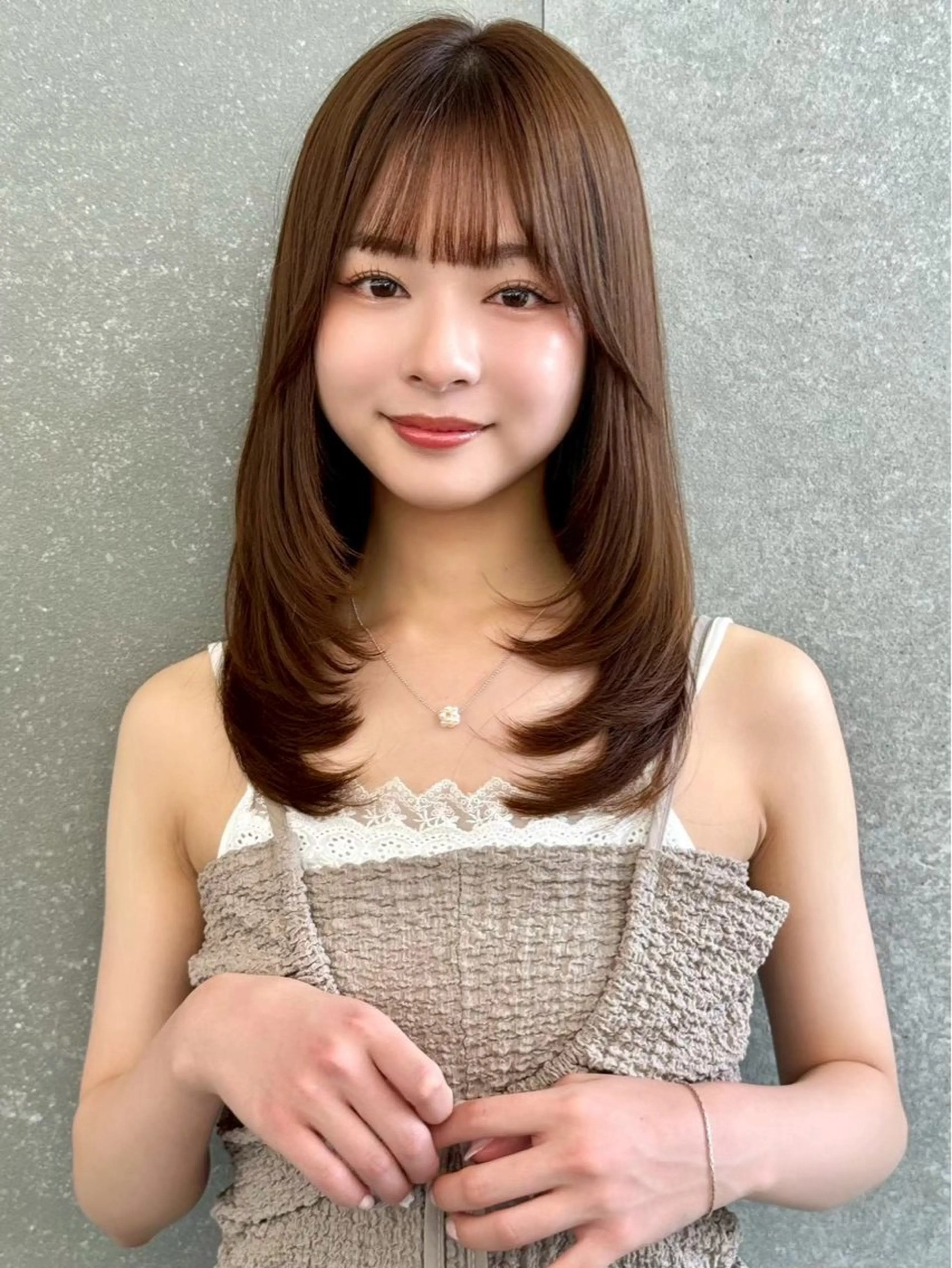 セミロング カット トリートメント 縮毛矯正/レイヤー/ 髪質改善/林のヘアスタイル