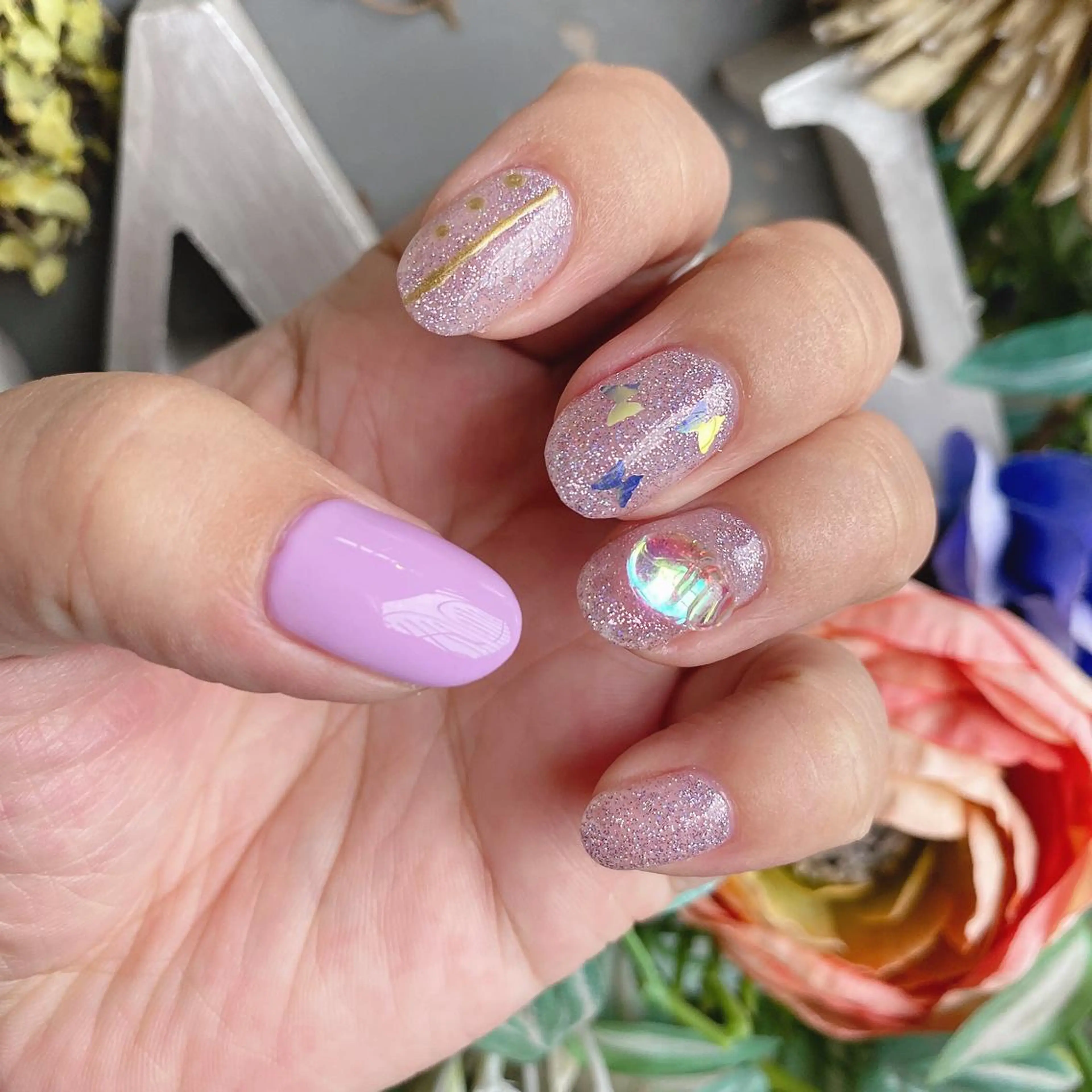 ネイル アートネイル オーロラネイル フラッシュネイル 韓国ネイル ラメ(グリッター) To Me Nail所属・🩵 mei🩵のネイルデザイン